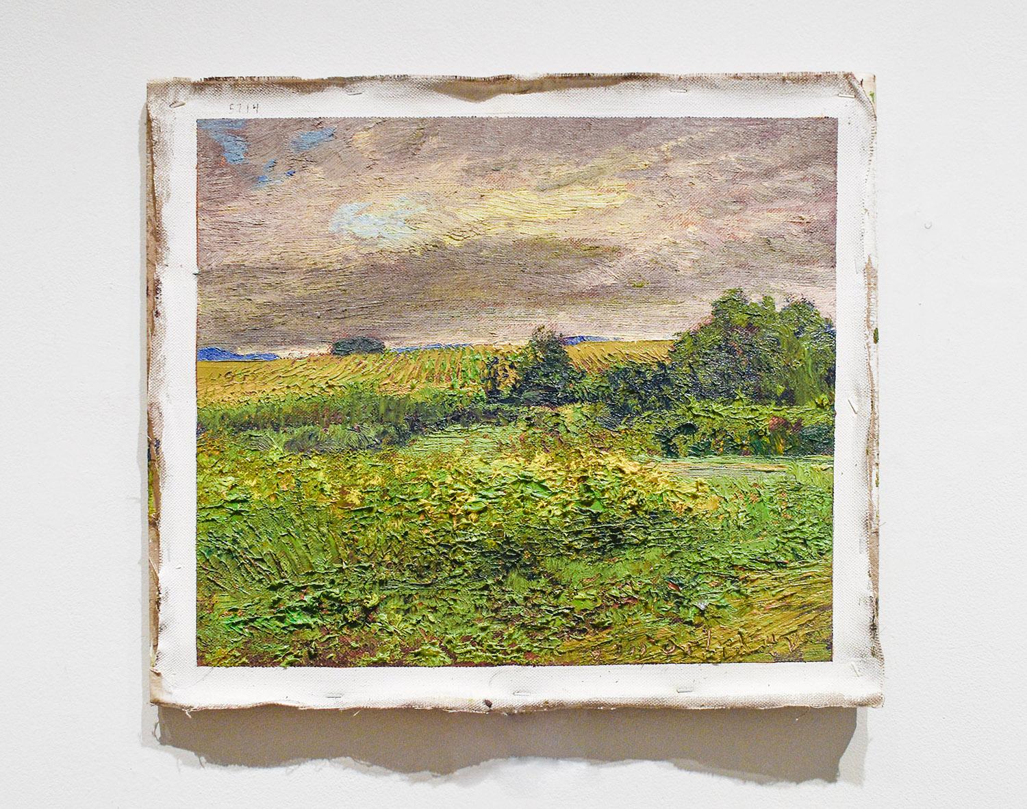 #5714 Golden Rod: Impressionist En Plein Air Summer Landscape Painting on Linen 2