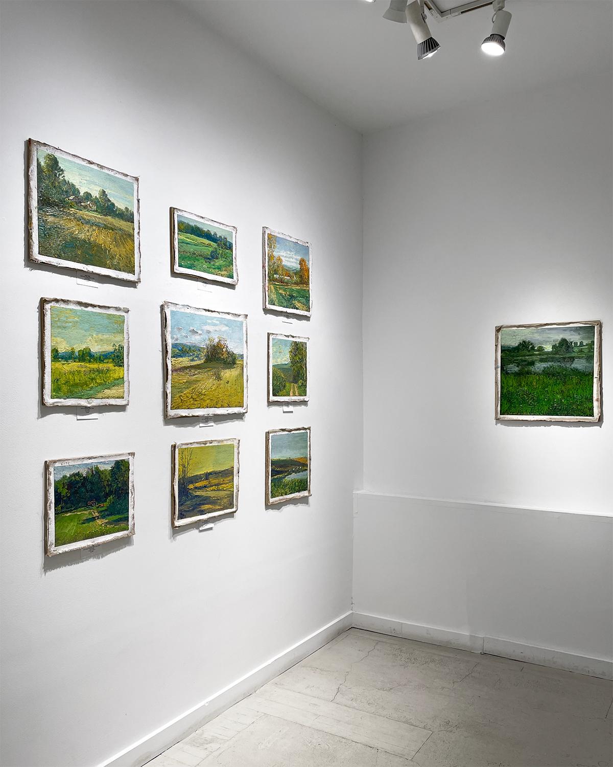 Un posto nel campo della fede: Pittura impressionista plein air di paesaggi di campagna - Painting Contemporaneo di Harry Orlyk