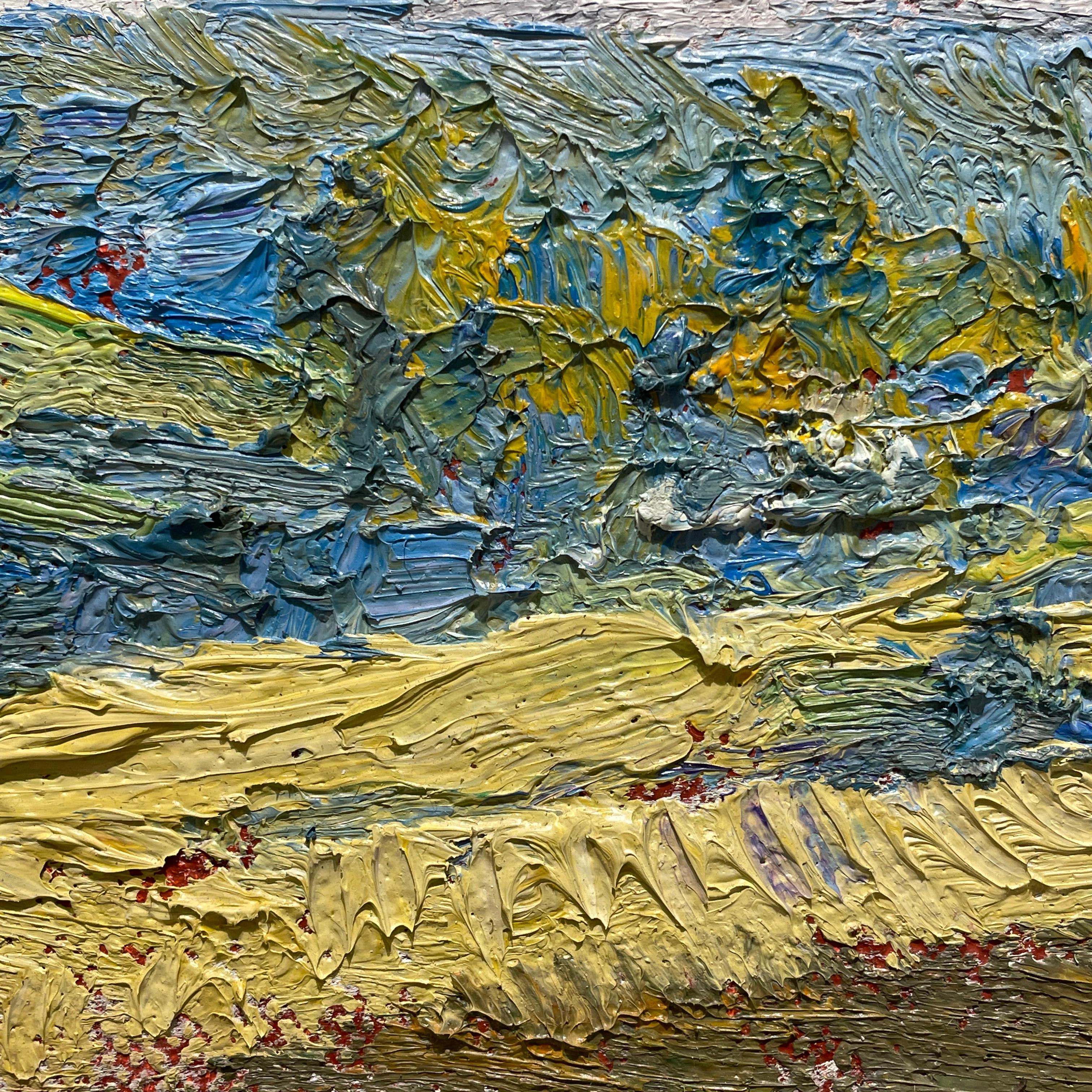 Un posto nel campo della fede: Pittura impressionista plein air di paesaggi di campagna - Landscape Painting Marrone di Harry Orlyk