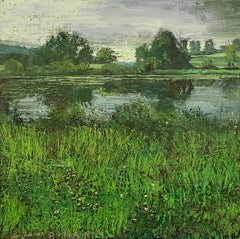 Melvile's Pond: Impressionist Plein Air Countryside Landscape Painting on Linen