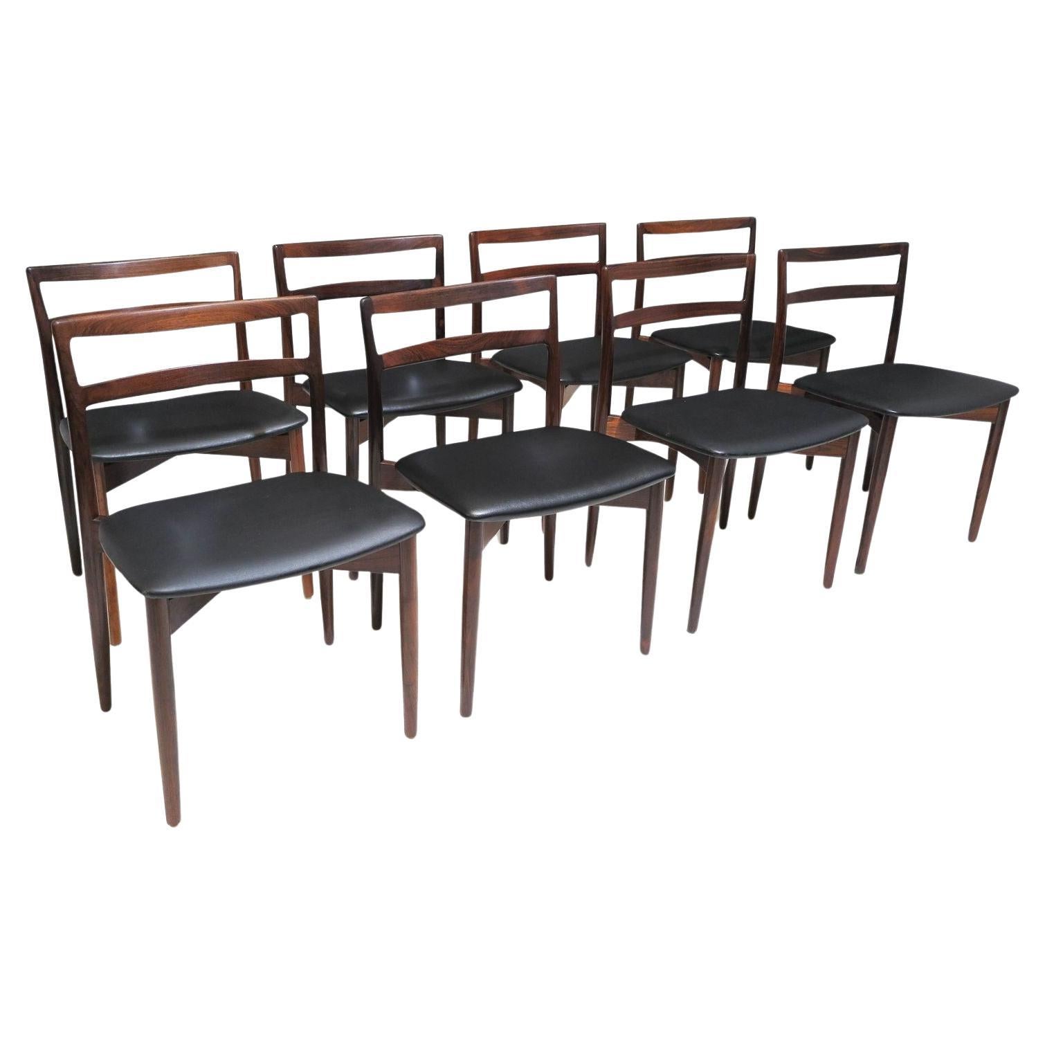 Harry Ostergaard Danish Rosewood Dining Chairs, Set of Eight (8)