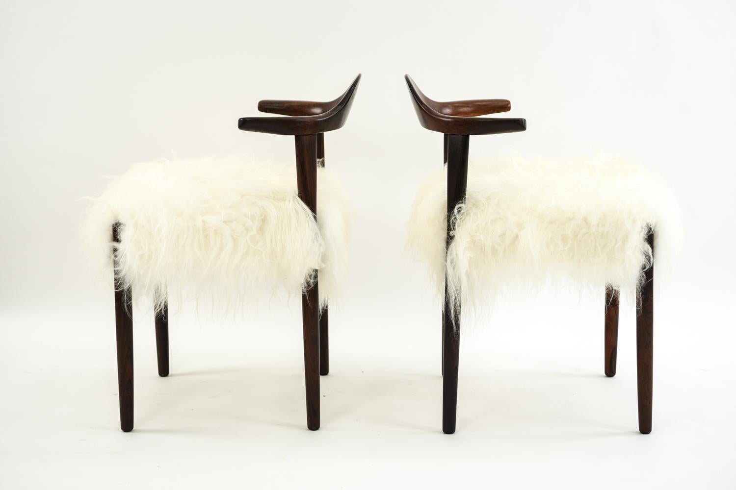 Harry Ostergaard for Randers Pair of Cow Horn Chairs 2