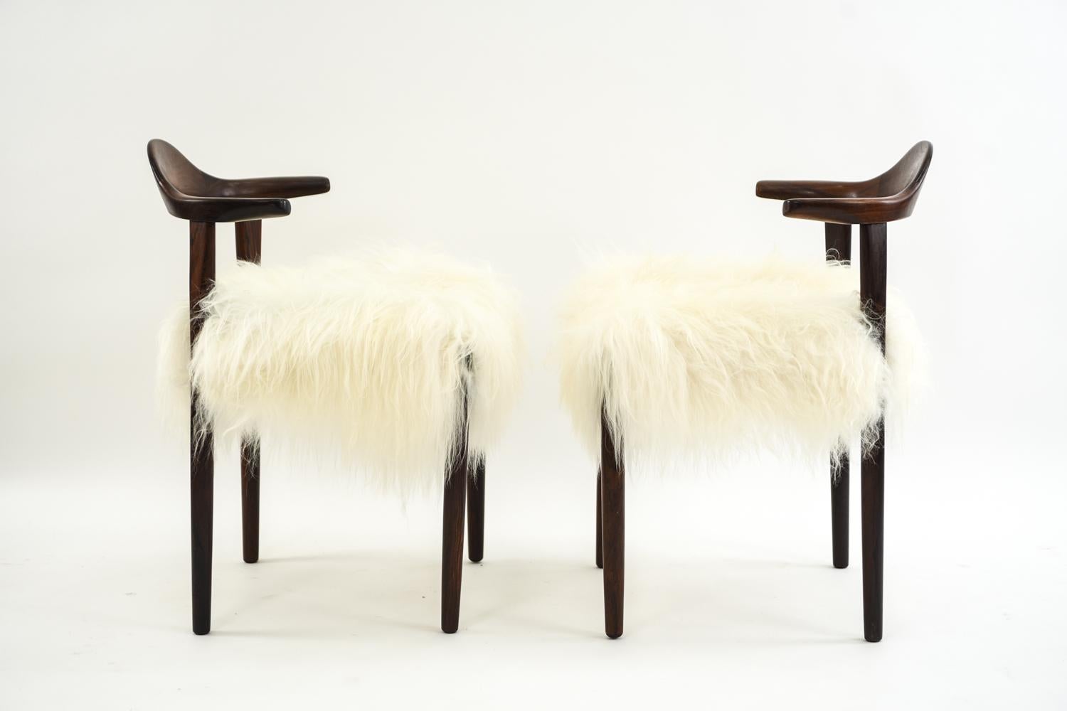 Wool Harry Ostergaard for Randers Pair of Cow Horn Chairs