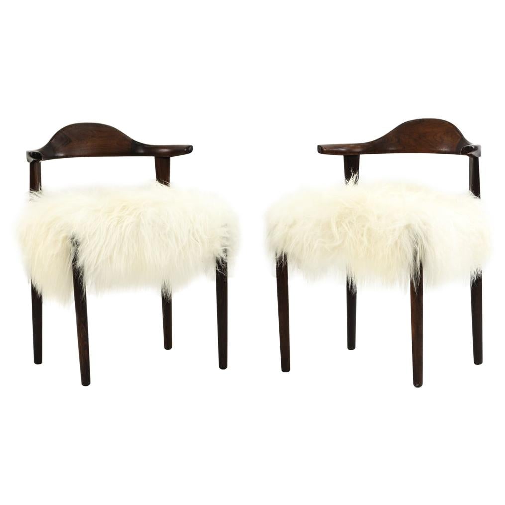 Harry Ostergaard for Randers Pair of Cow Horn Chairs