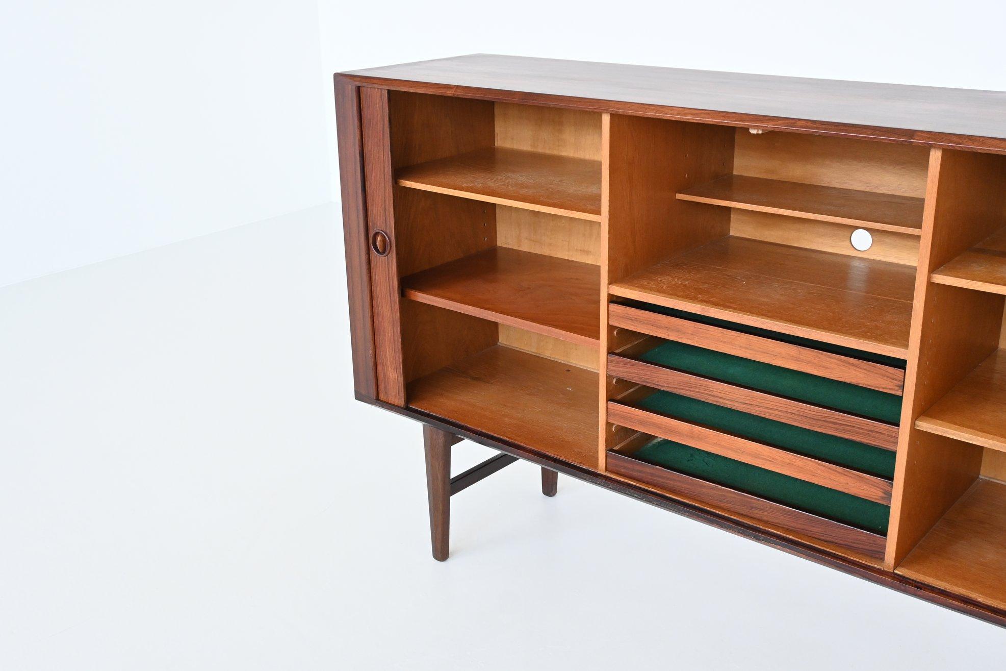 Mid-20th Century Harry Ostergaard highboard rosewood Randers Mobelfabrik Denmark 1960