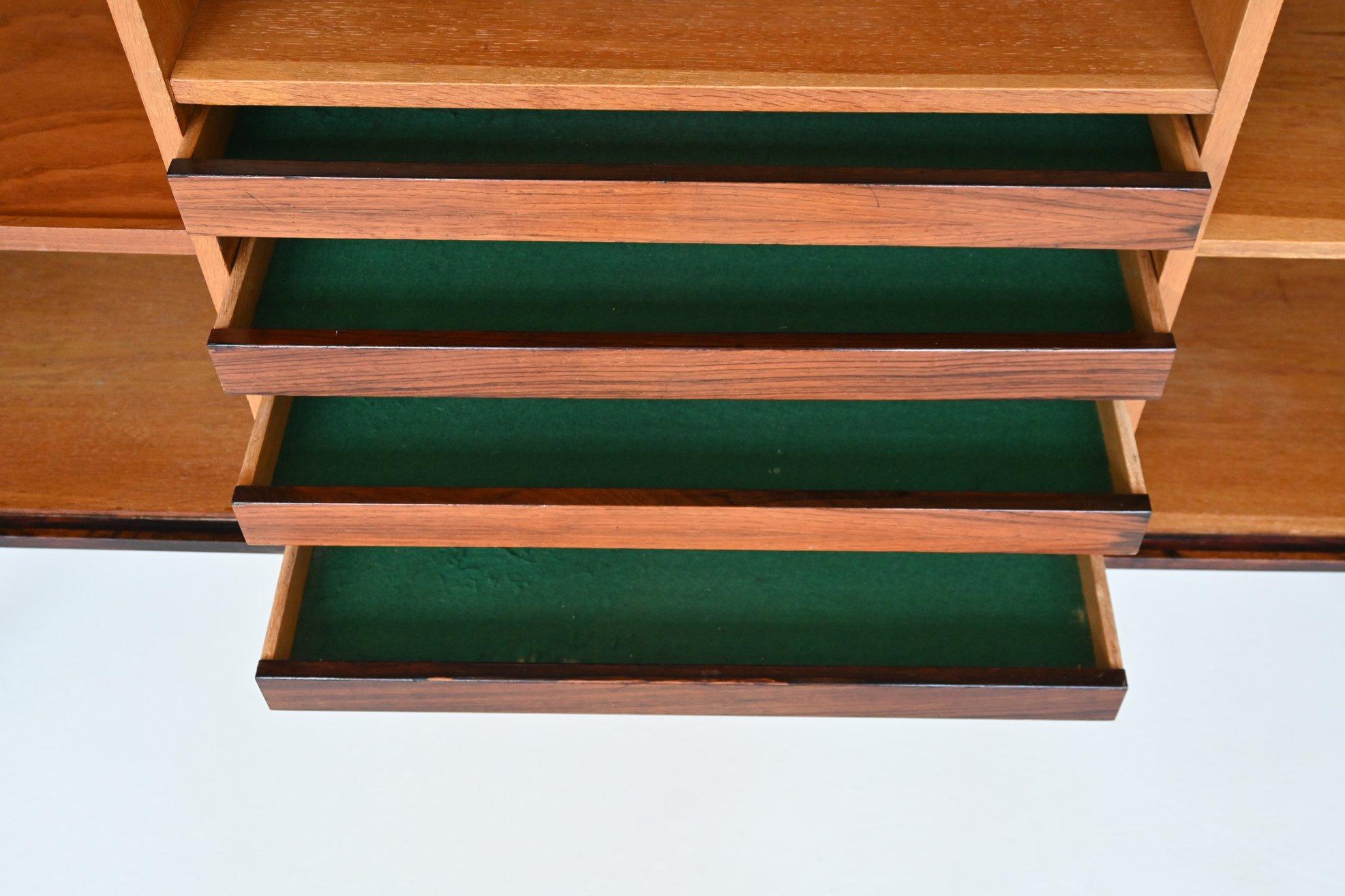 Rosewood Harry Ostergaard highboard rosewood Randers Mobelfabrik Denmark 1960