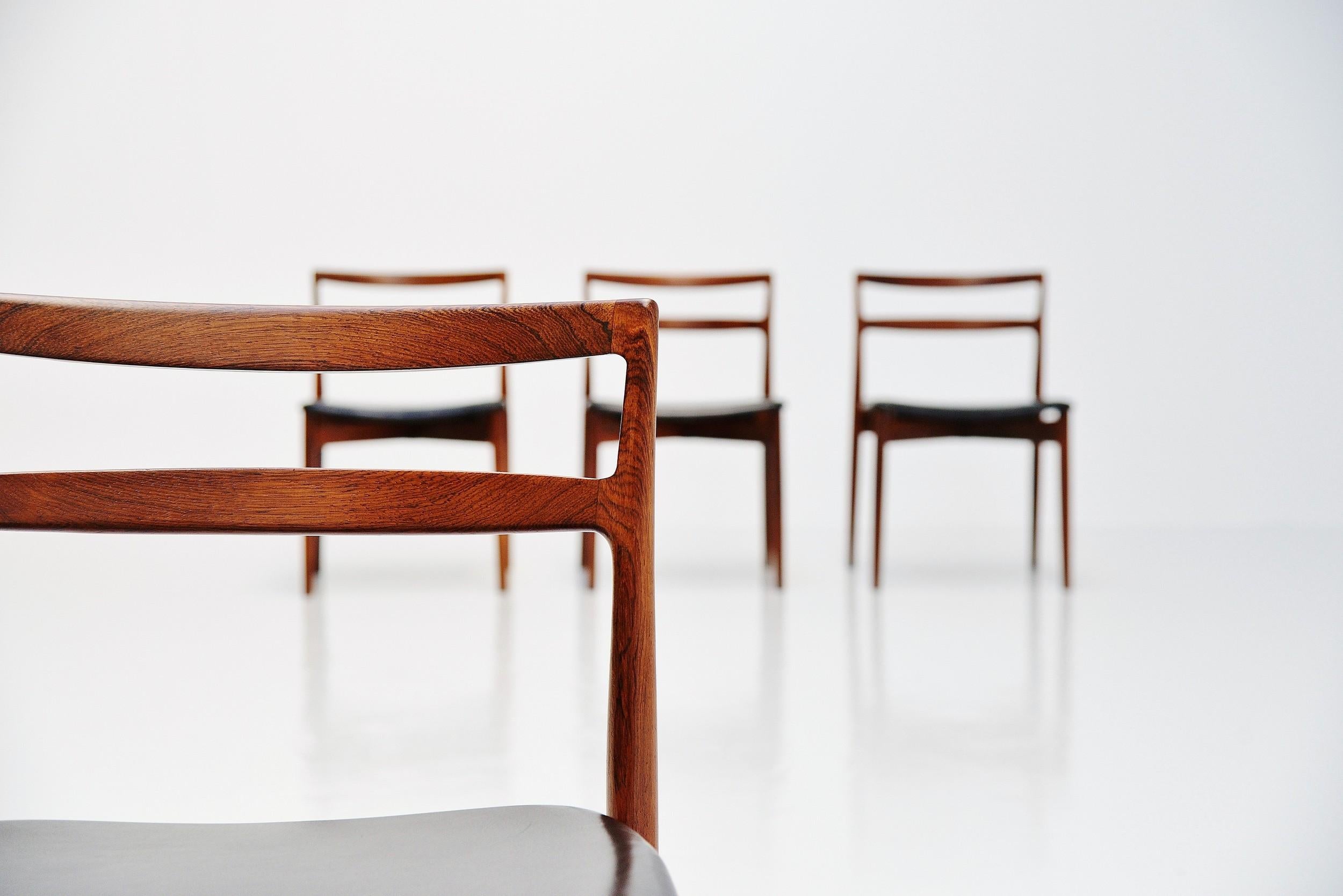 Harry Ostergaard Model 61 Dining Chairs Randers Mobelfabrik, 1961 In Good Condition For Sale In Roosendaal, Noord Brabant