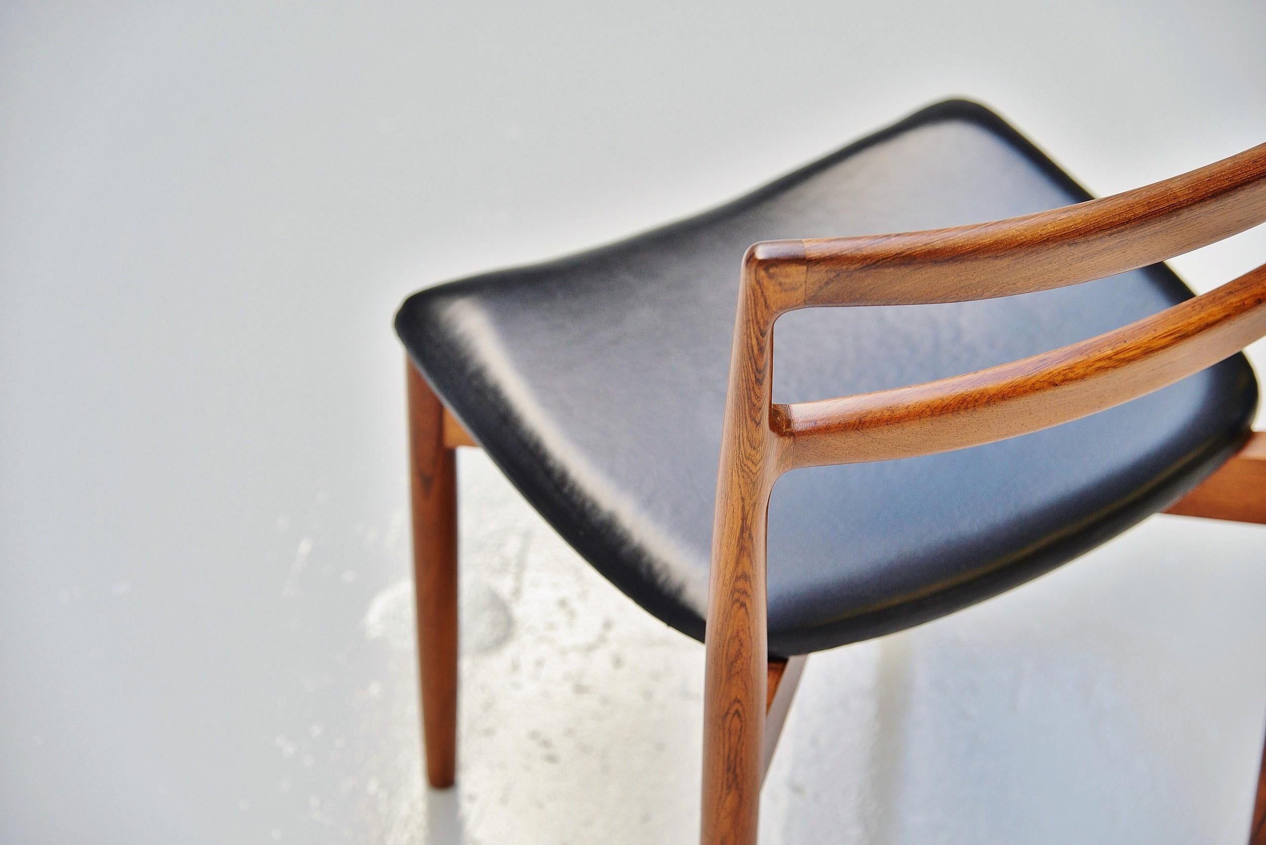 Faux Leather Harry Ostergaard Model 61 Dining Chairs Randers Mobelfabrik, 1961 For Sale