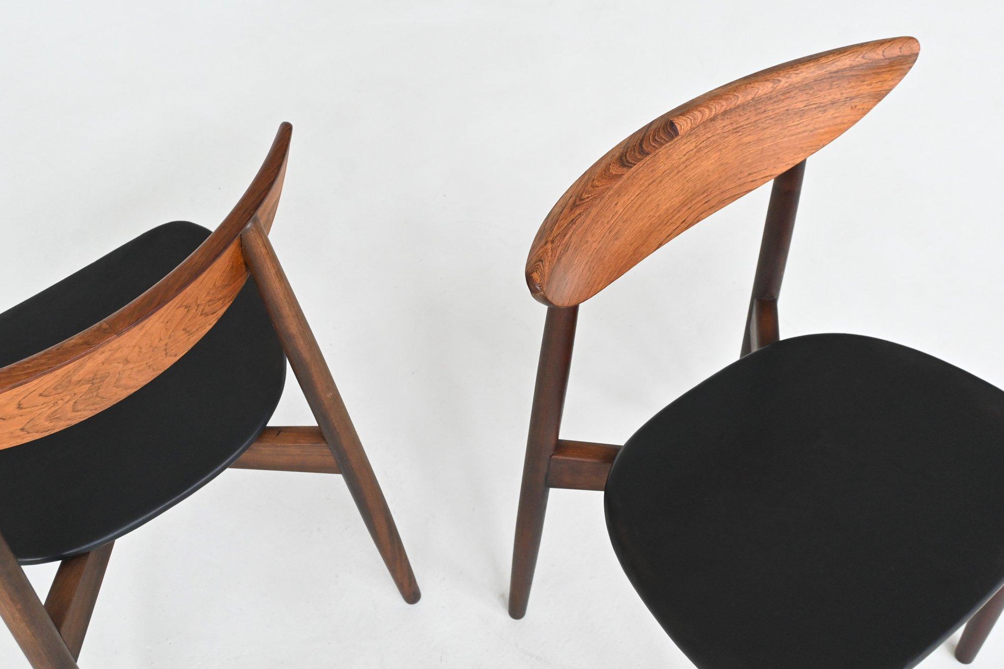 Harry Ostergaard pair of dining chairs rosewood Randers Denmark 1960 en venta 4