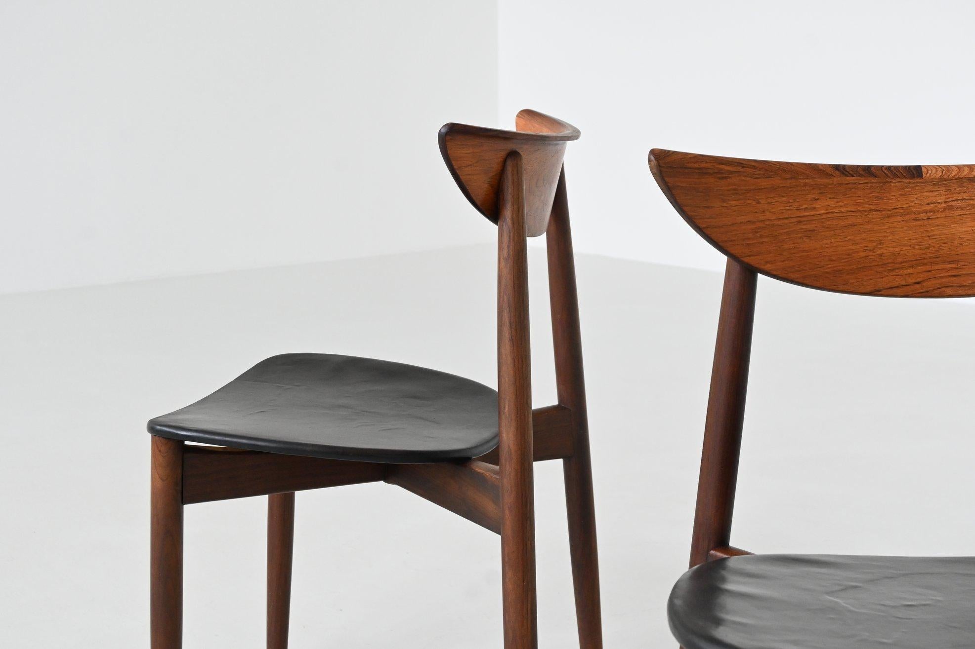Harry Ostergaard pair of dining chairs rosewood Randers Denmark 1960 en venta 5