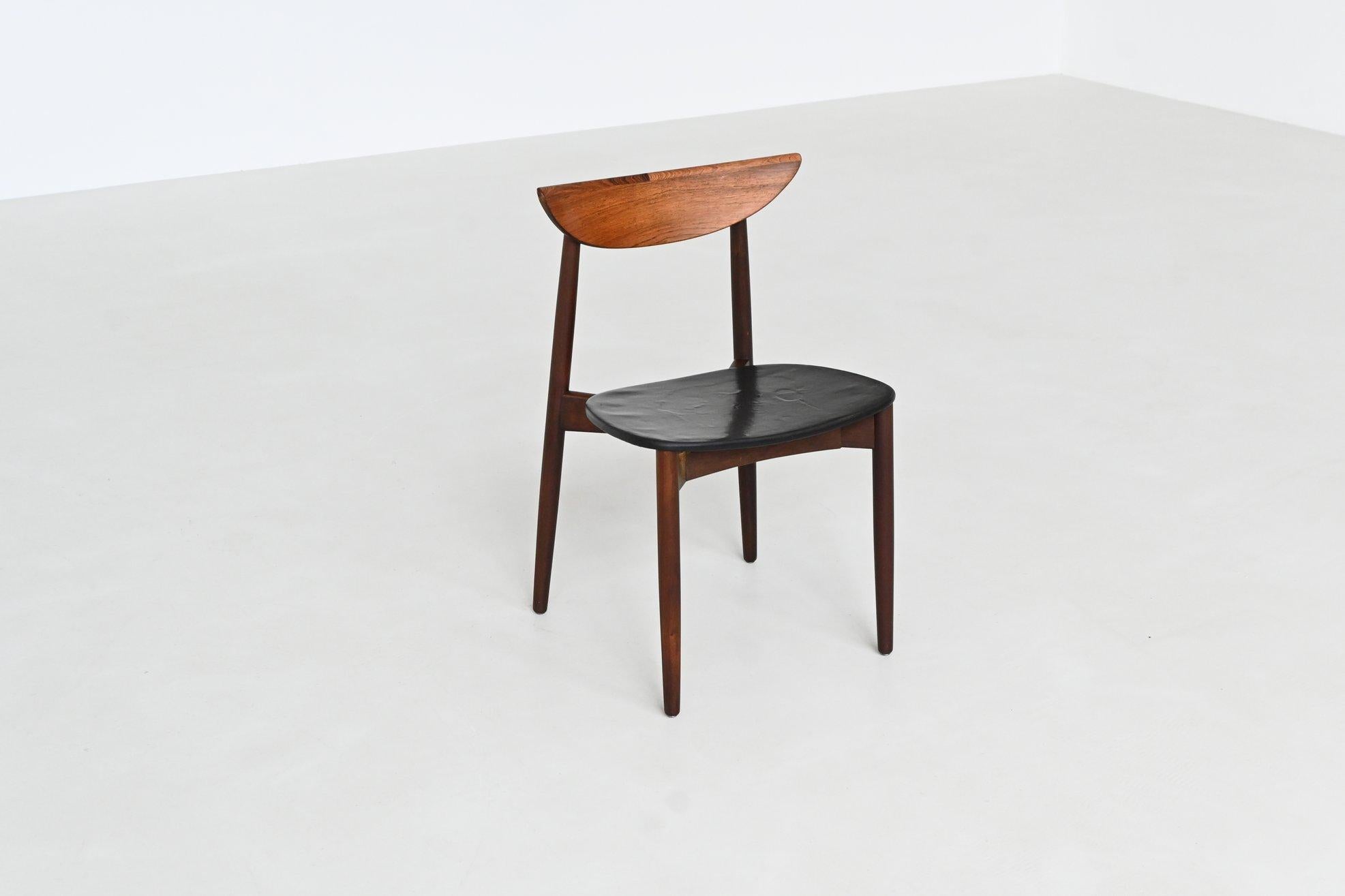 Harry Ostergaard pair of dining chairs rosewood Randers Denmark 1960 en venta 6