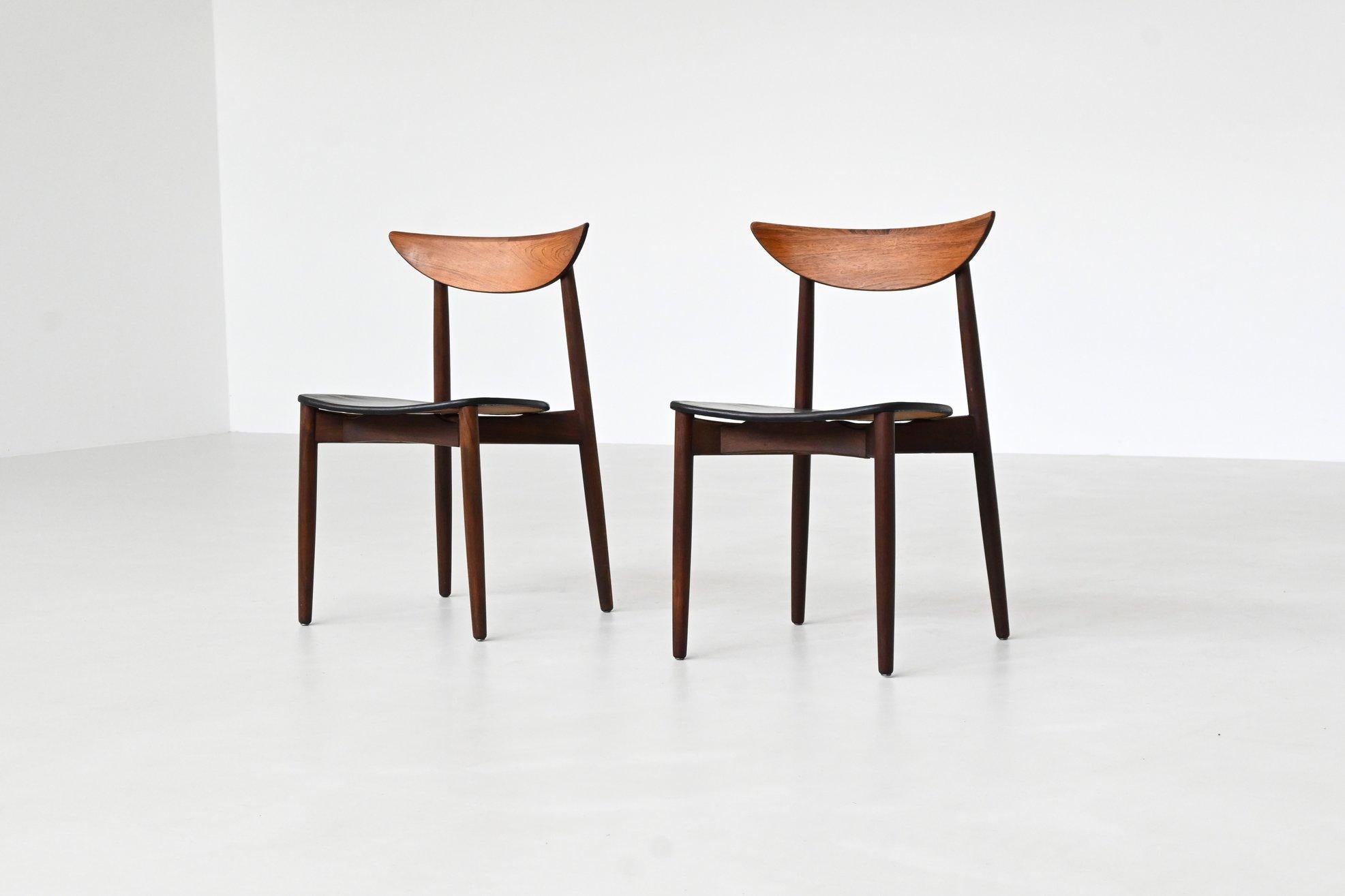 Harry Ostergaard pair of dining chairs rosewood Randers Denmark 1960 Escandinavo moderno en venta