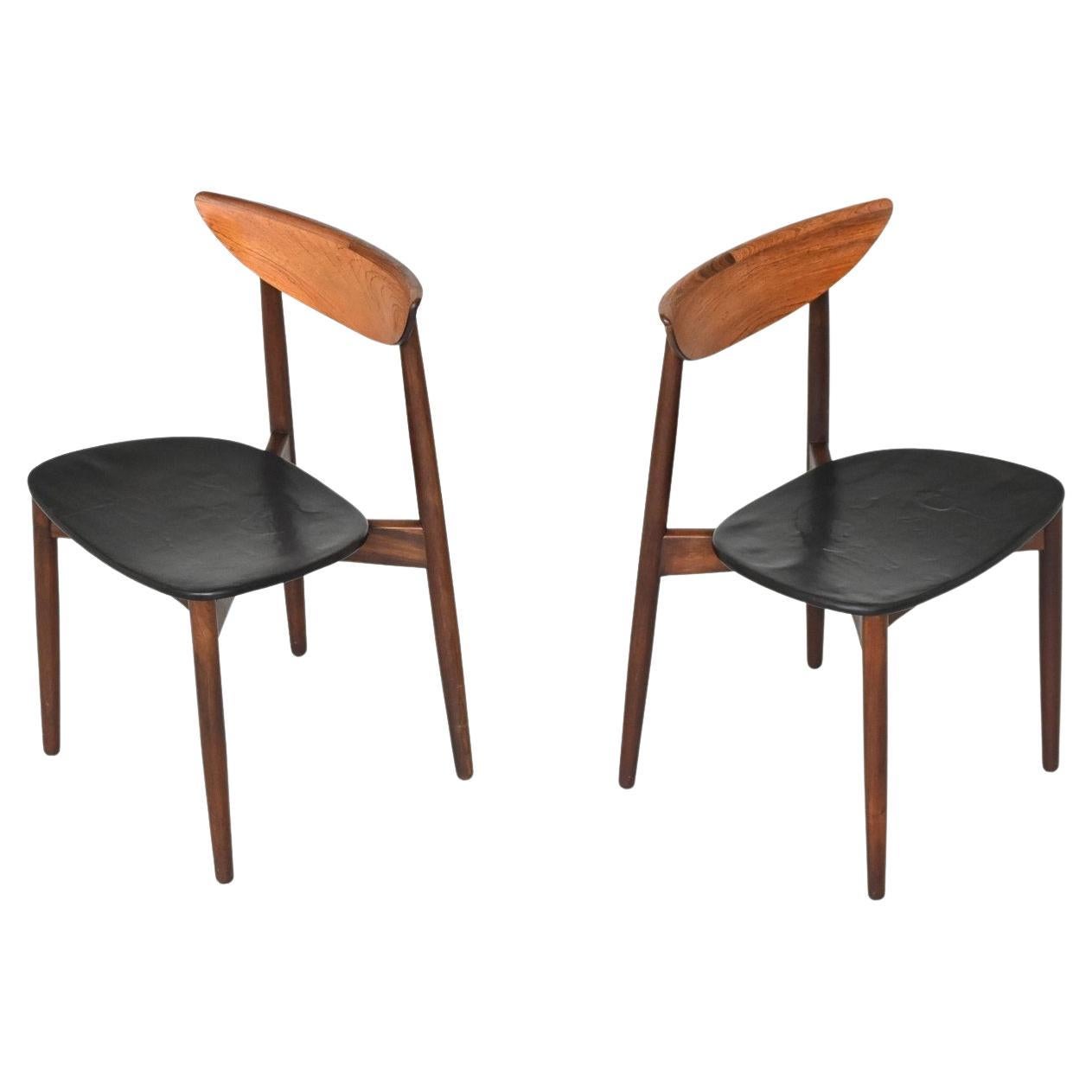 Harry Ostergaard pair of dining chairs rosewood Randers Denmark 1960