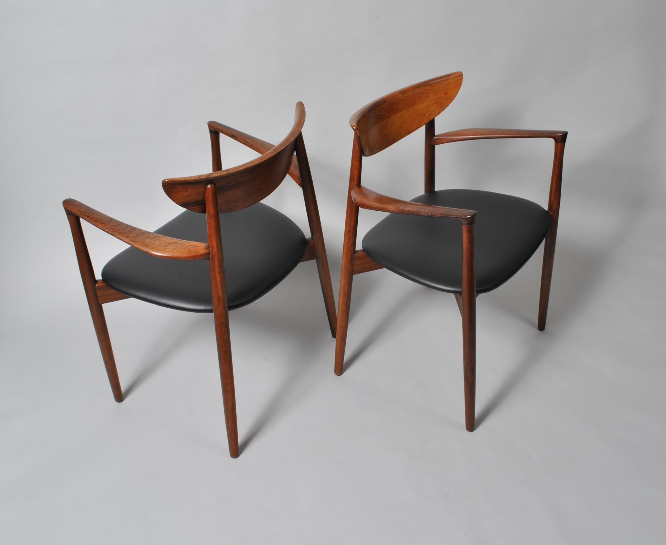 Leather Harry Ostergaard, Pair of Midcentury Chairs
