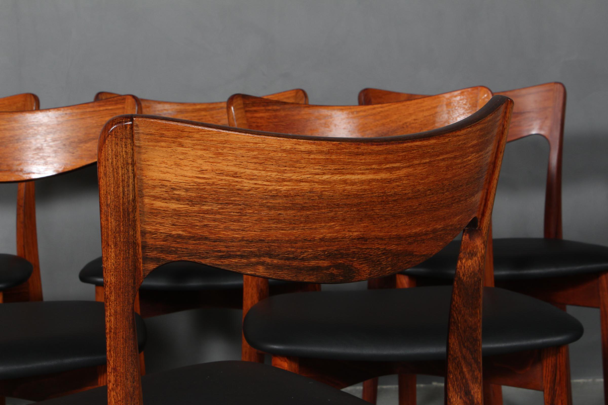Leather Harry Ostergaard, Set of Dining Chairs