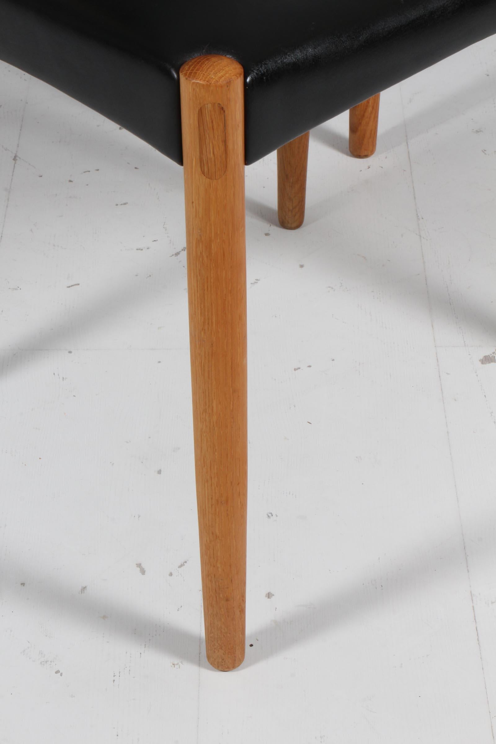 Danish Harry Ostergaard, Set of Dining Chairs, oak and leather