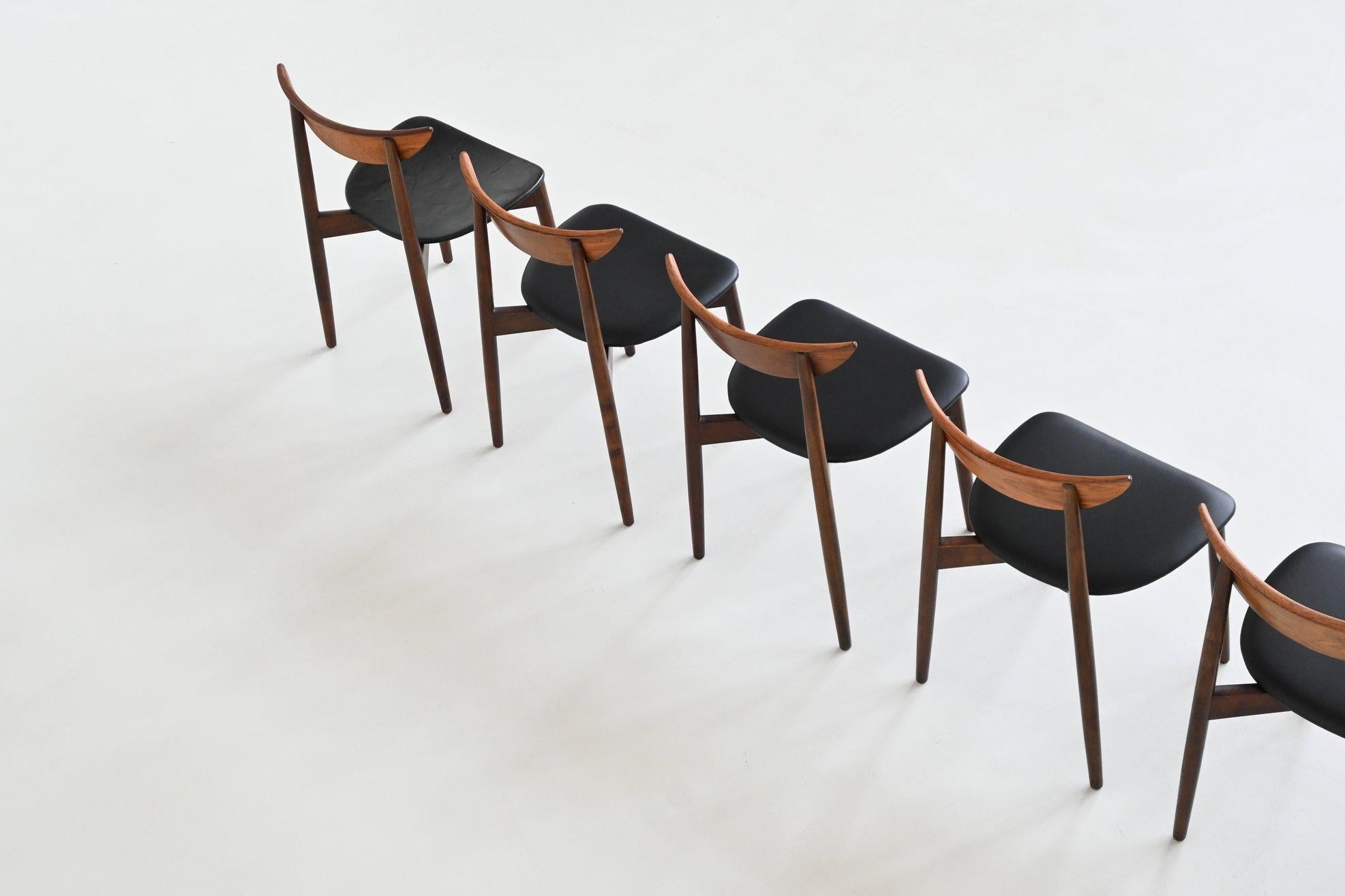 Harry Ostergaard set de huit chaises de salle à manger en bois de rose Randers Danemark 1960 en vente 5