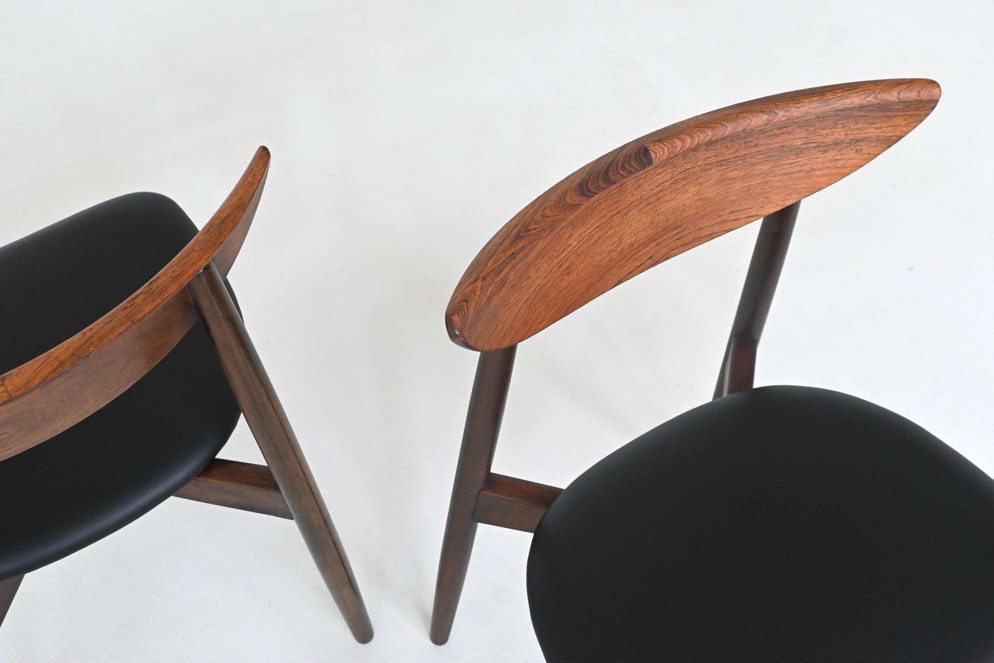 Harry Ostergaard set de huit chaises de salle à manger en bois de rose Randers Danemark 1960 en vente 6