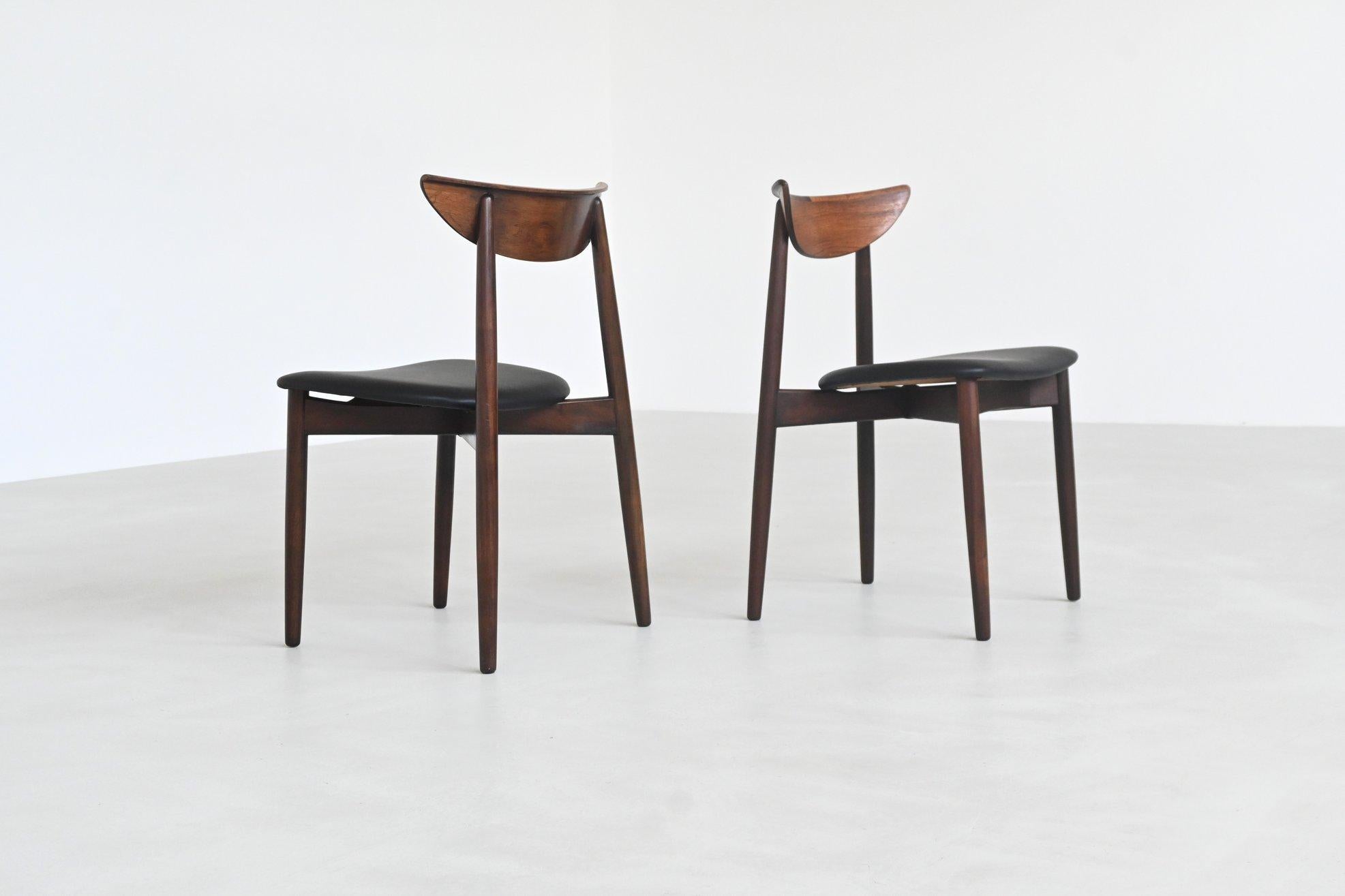 Harry Ostergaard set de huit chaises de salle à manger en bois de rose Randers Danemark 1960 en vente 7