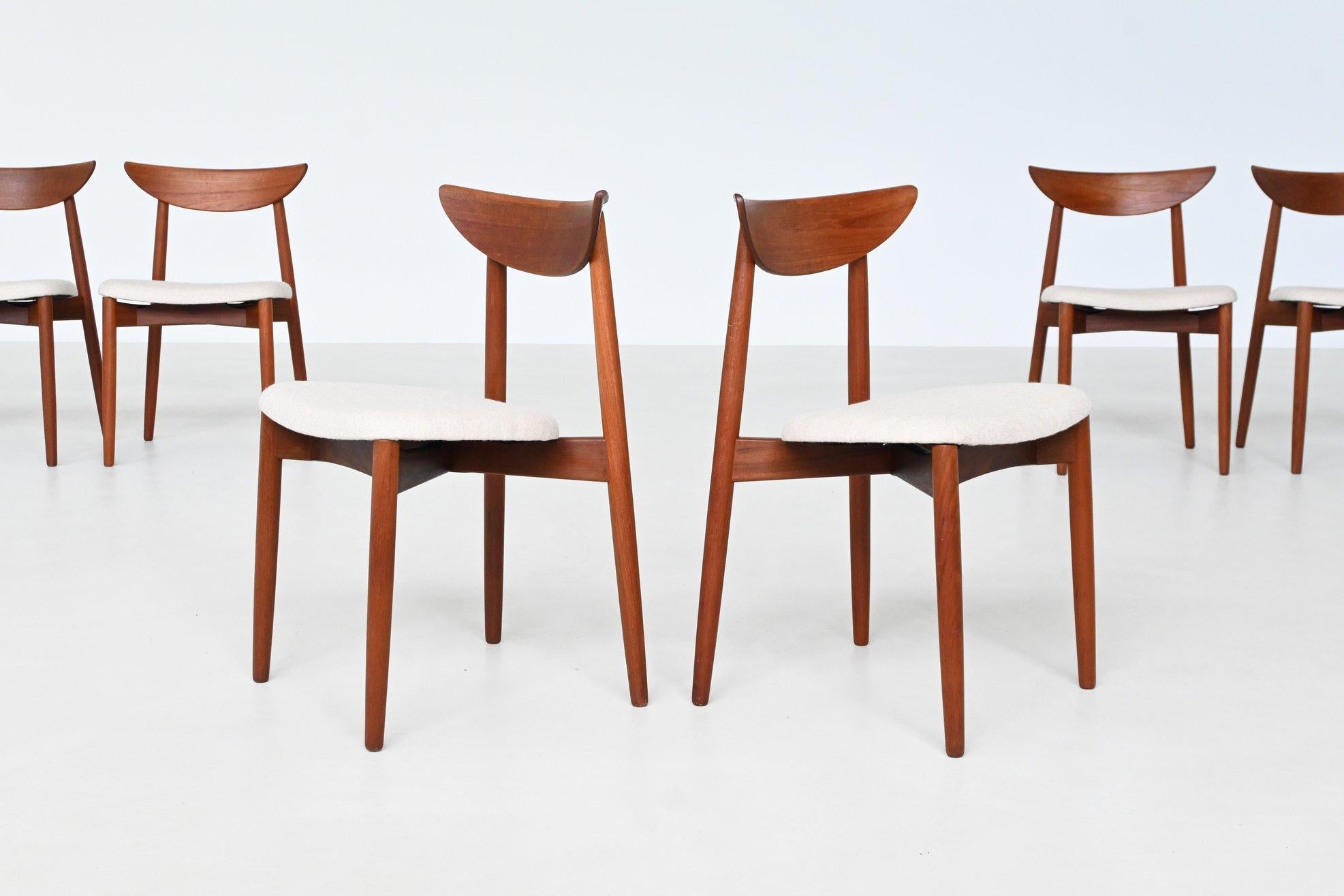 Harry Ostergaard set of eight dining chairs teak Randers Denmark 1960 in vendita 3