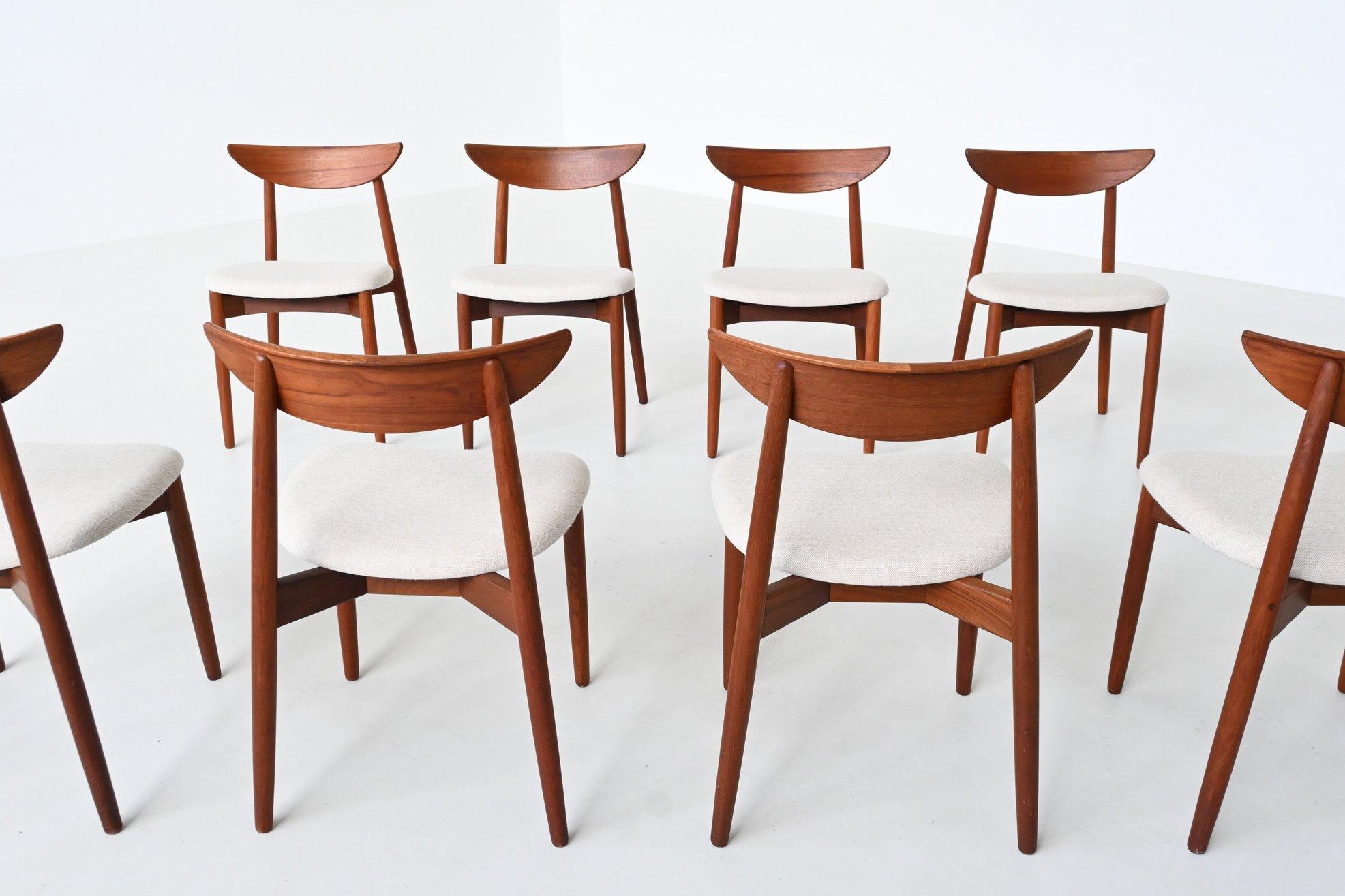 Harry Ostergaard set of eight dining chairs teak Randers Denmark 1960 in vendita 4