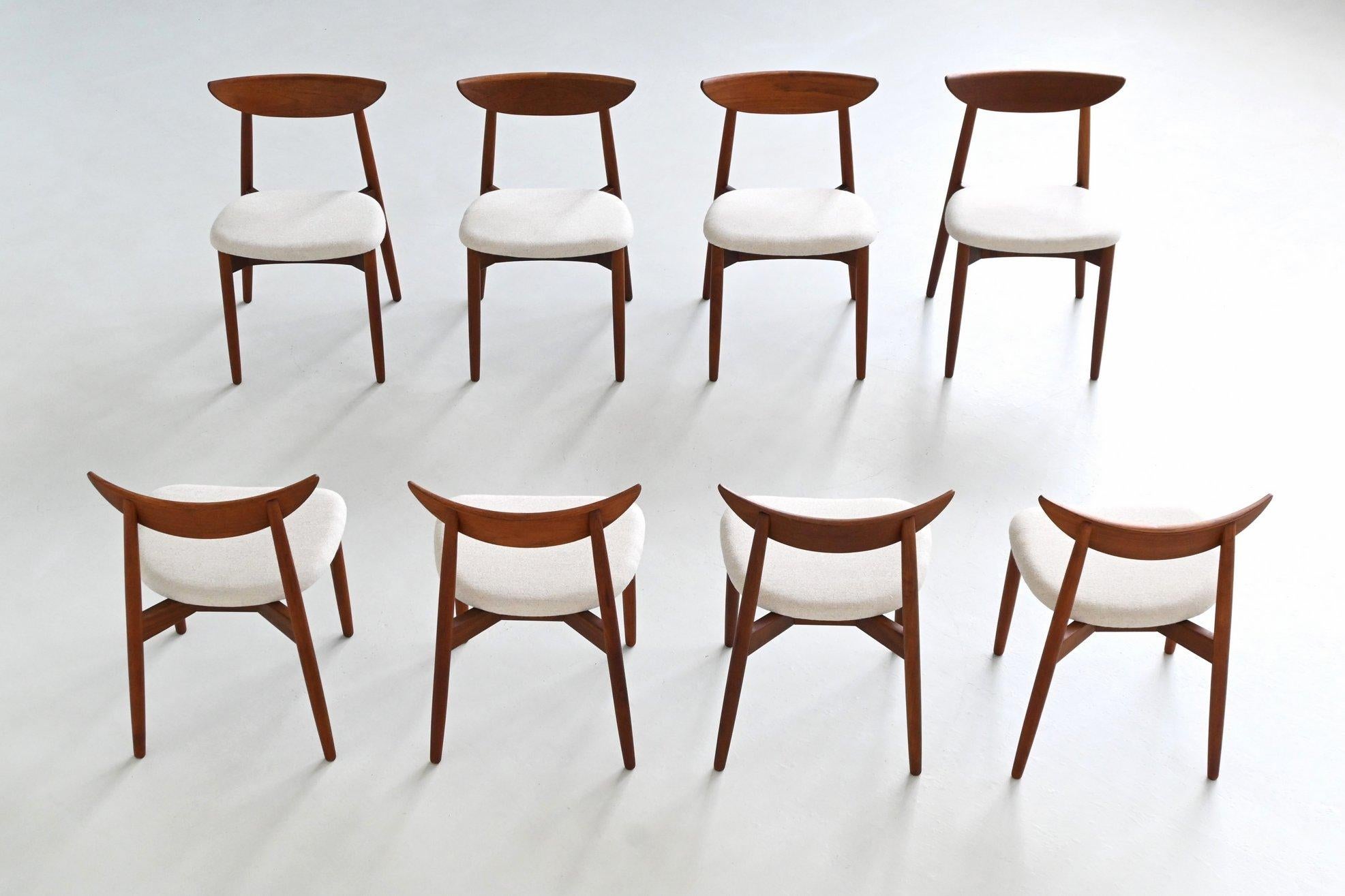 Harry Ostergaard set of eight dining chairs teak Randers Denmark 1960 in vendita 5