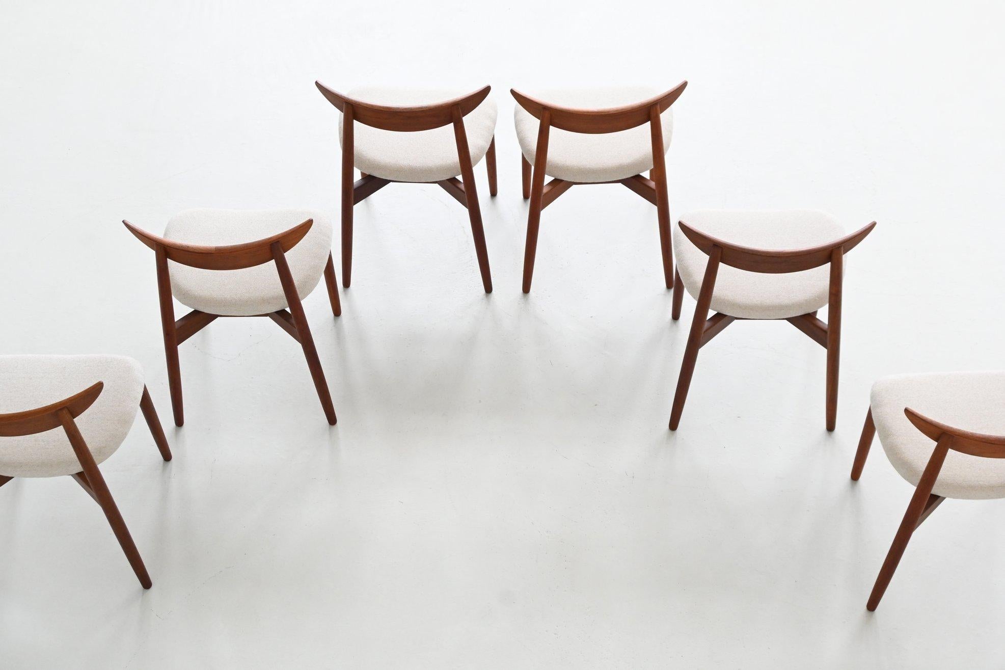 Harry Ostergaard set of eight dining chairs teak Randers Denmark 1960 in vendita 6
