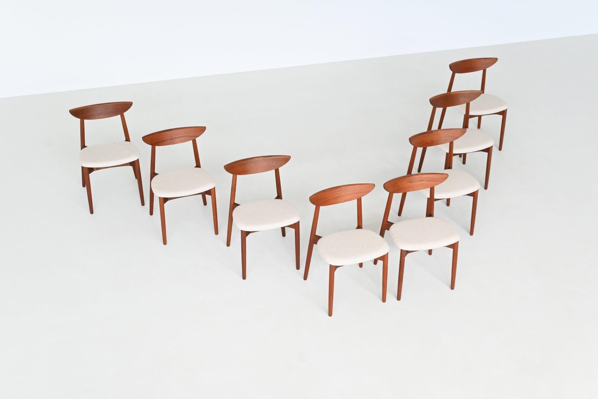 Harry Ostergaard set of eight dining chairs teak Randers Denmark 1960 in vendita 7
