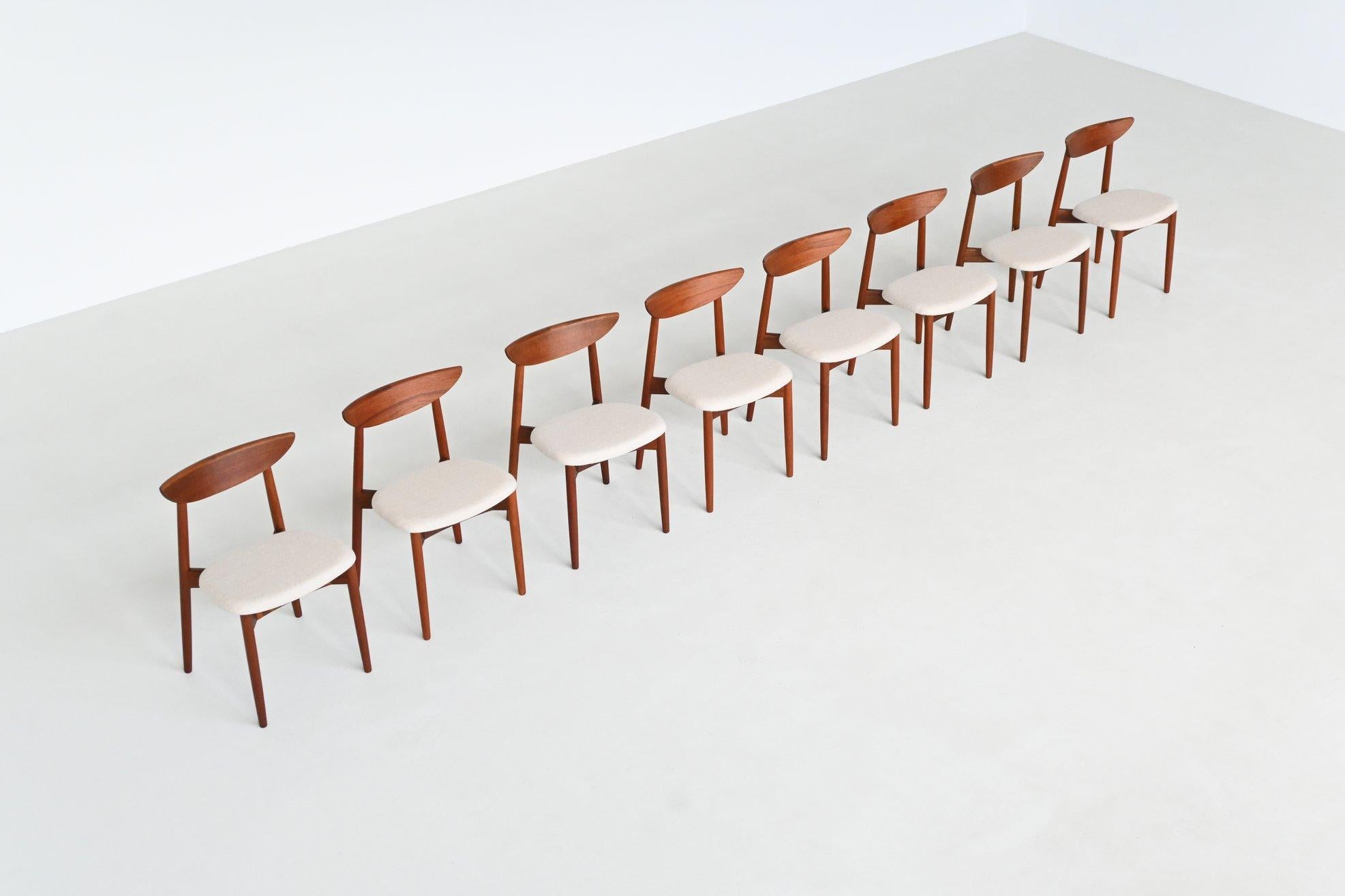 Harry Ostergaard set of eight dining chairs teak Randers Denmark 1960 in vendita 8