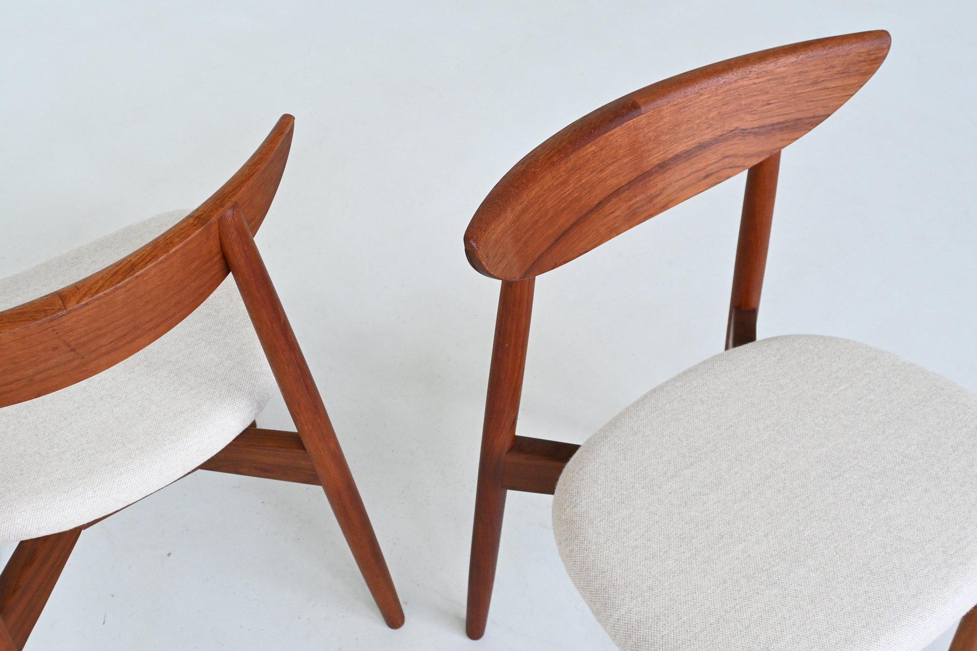 Harry Ostergaard set of eight dining chairs teak Randers Denmark 1960 in vendita 9