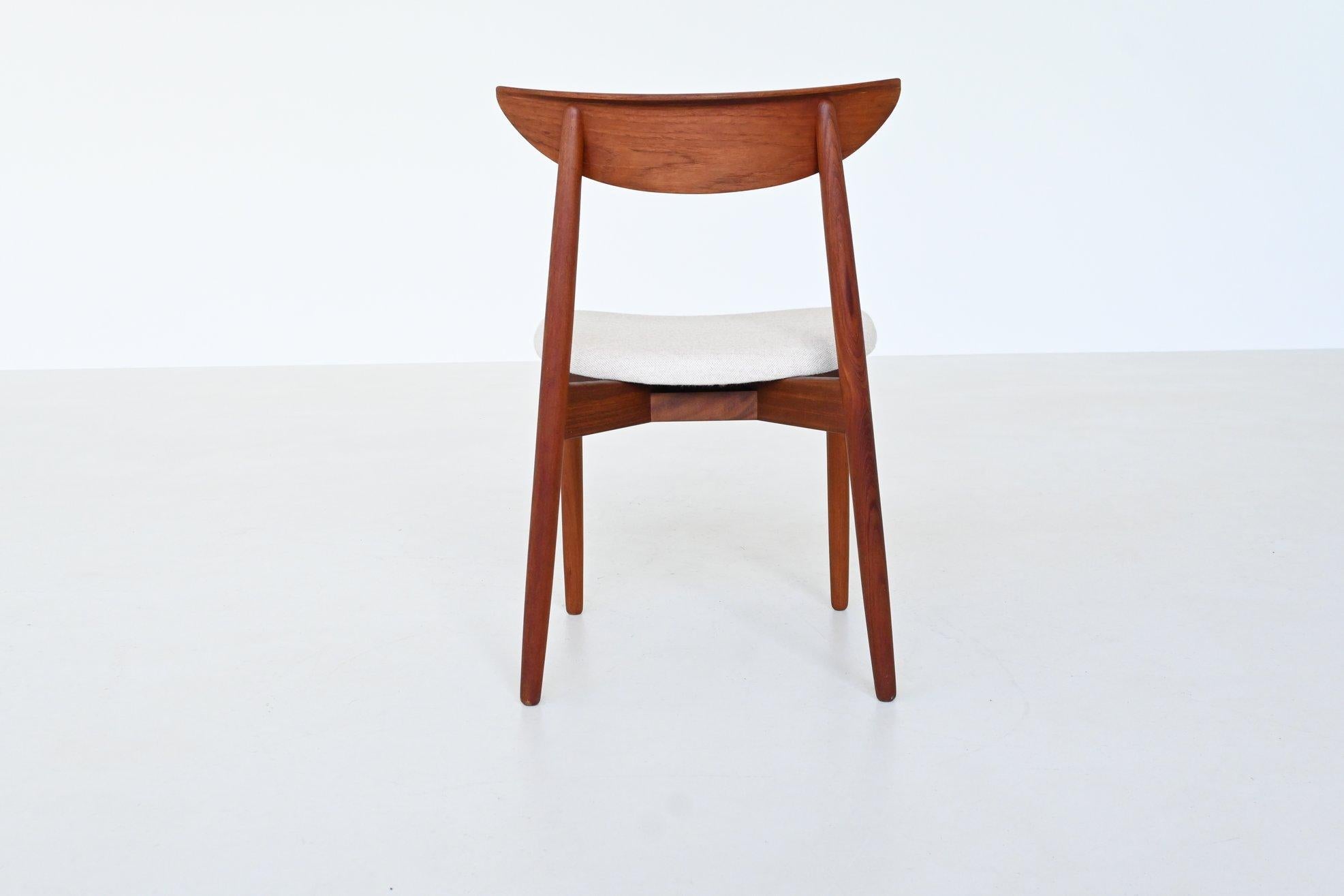 Harry Ostergaard set of eight dining chairs teak Randers Denmark 1960 in vendita 12