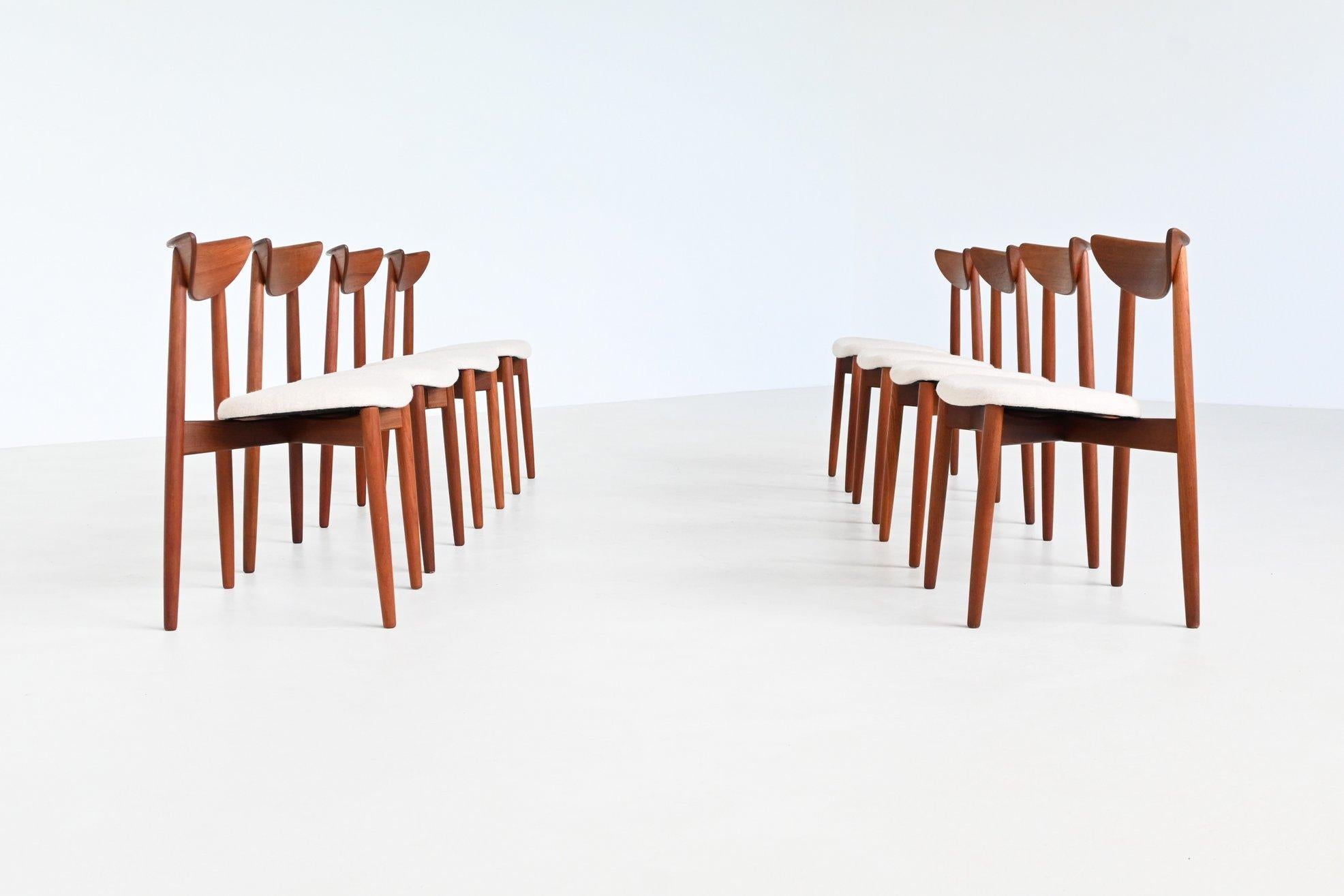 Danese Harry Ostergaard set of eight dining chairs teak Randers Denmark 1960 in vendita