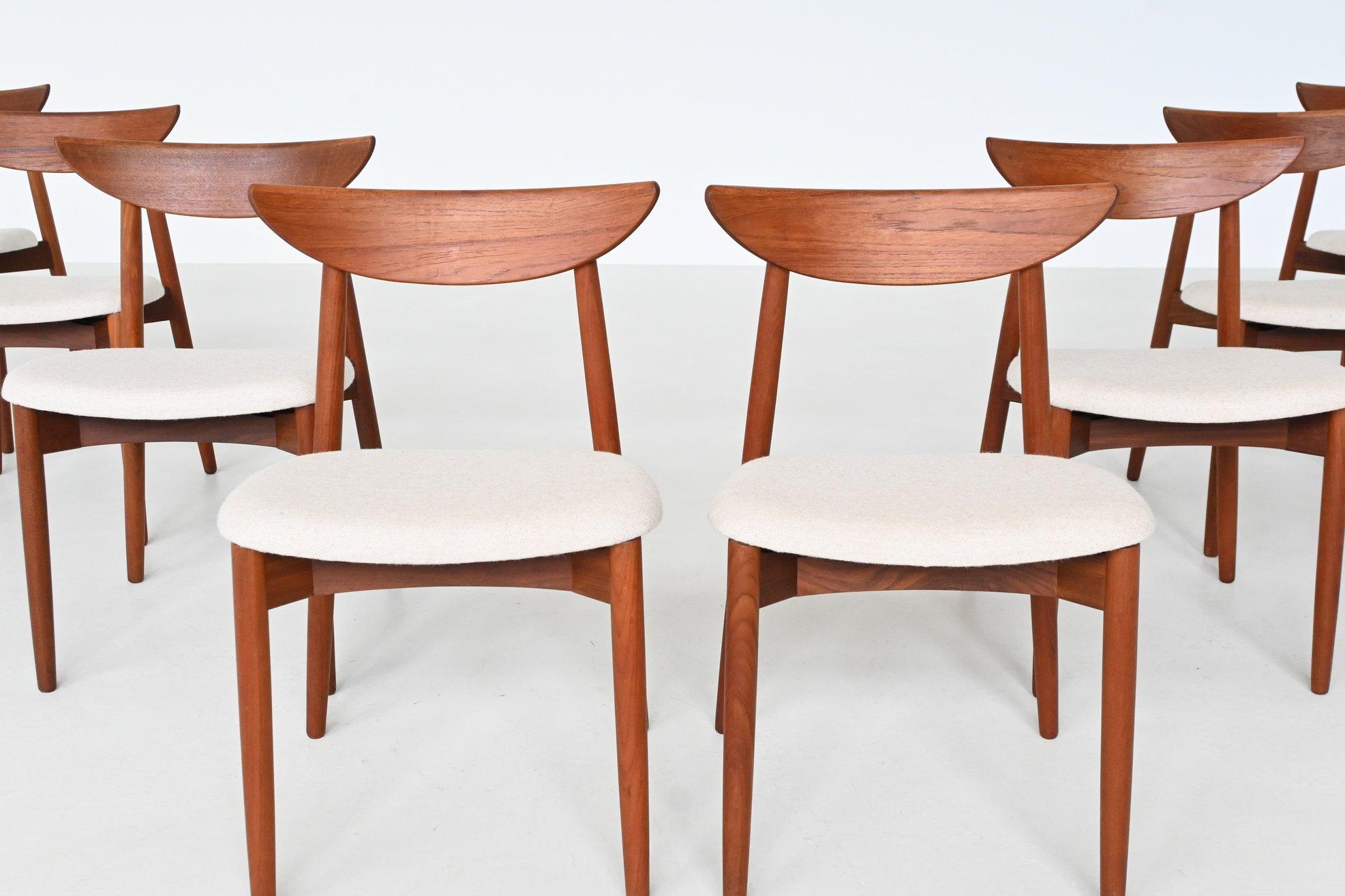 Harry Ostergaard set of eight dining chairs teak Randers Denmark 1960 in vendita 2