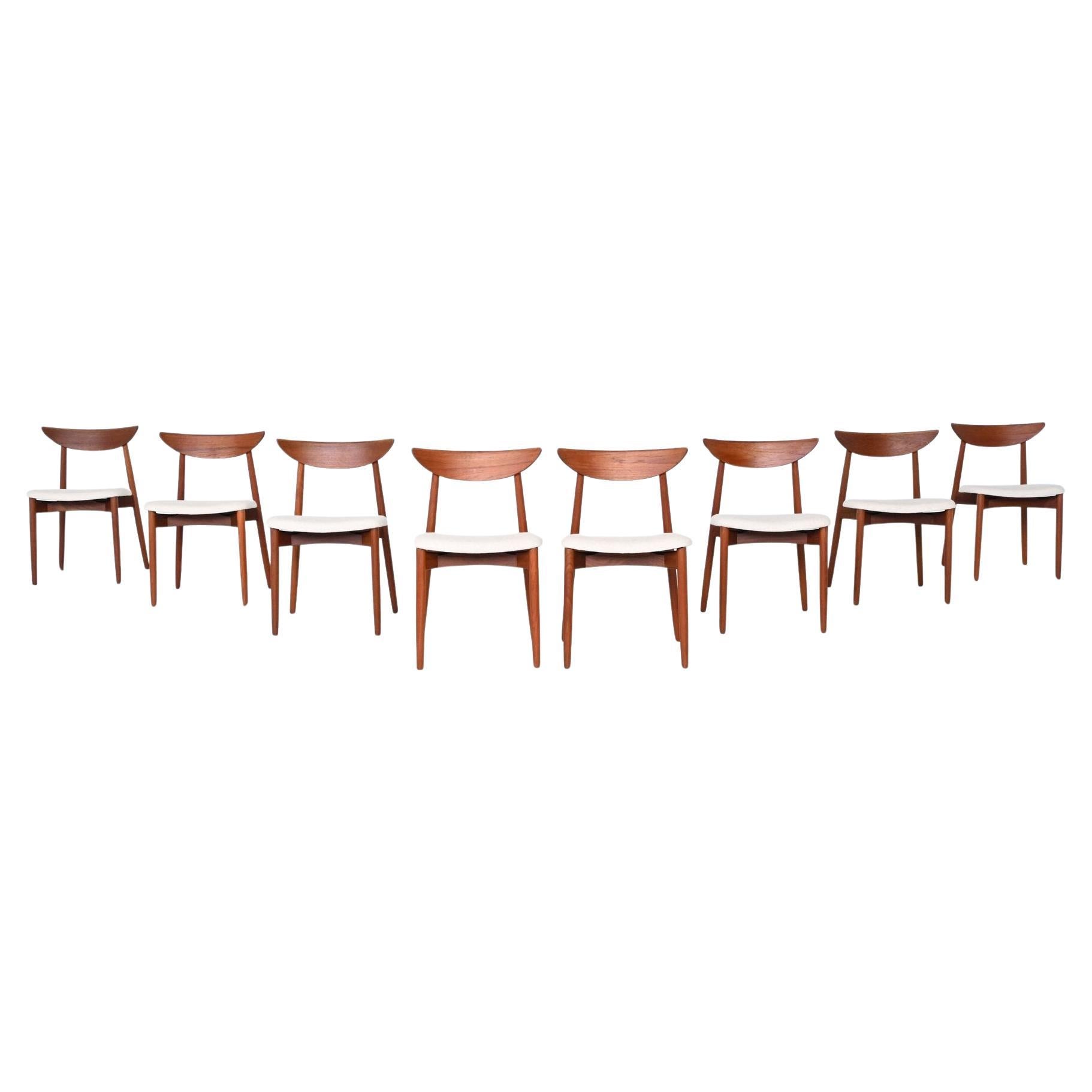 Harry Ostergaard set of eight dining chairs teak Randers Denmark 1960 in vendita