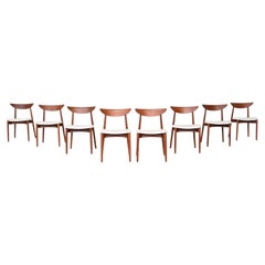 Harry Ostergaard set of eight dining chairs teak Randers Denmark 1960
