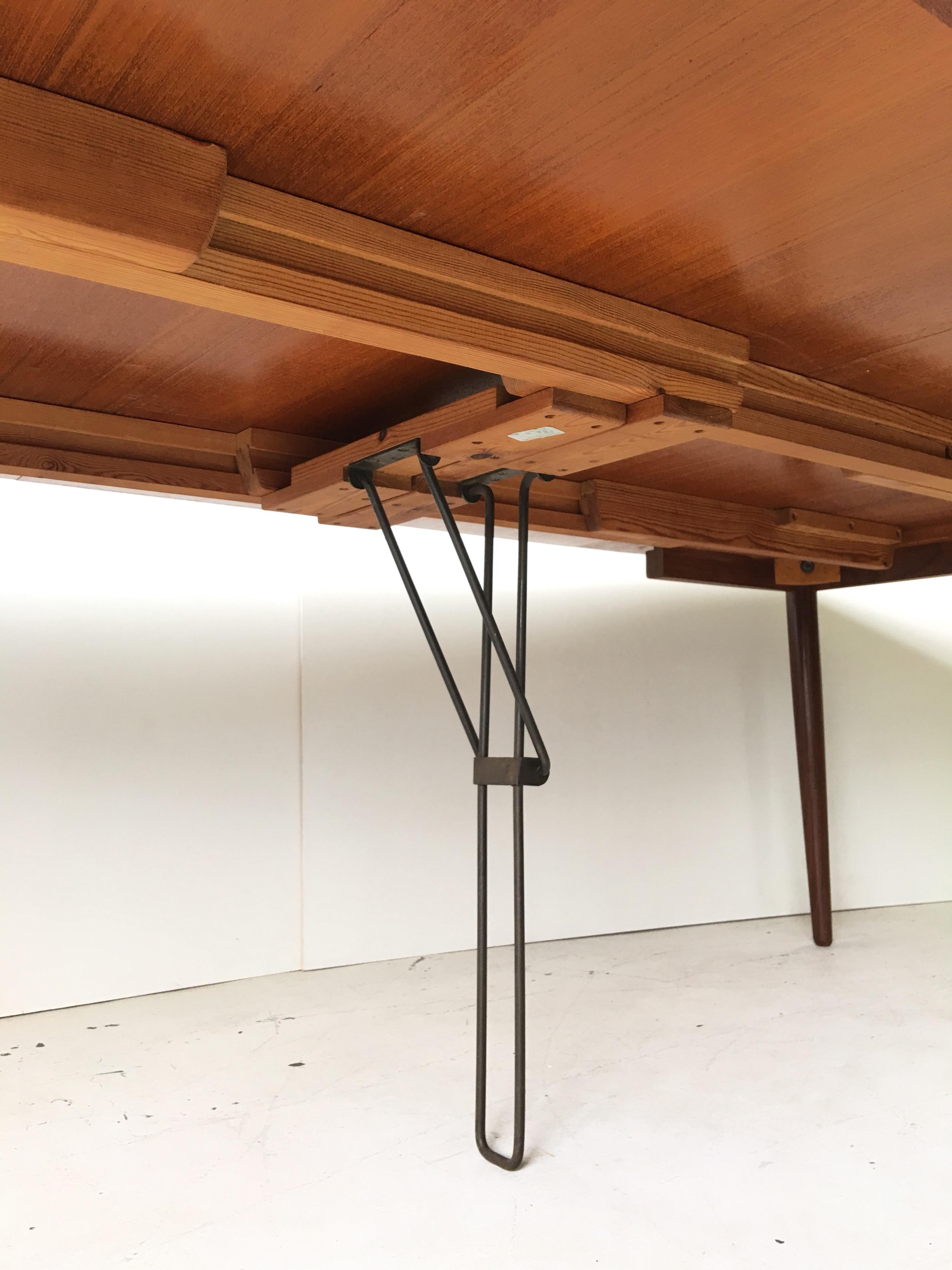 Harry Ostergaard Vintage Teak Danish Modern Dining Extension Table In Good Condition In Tulsa, OK