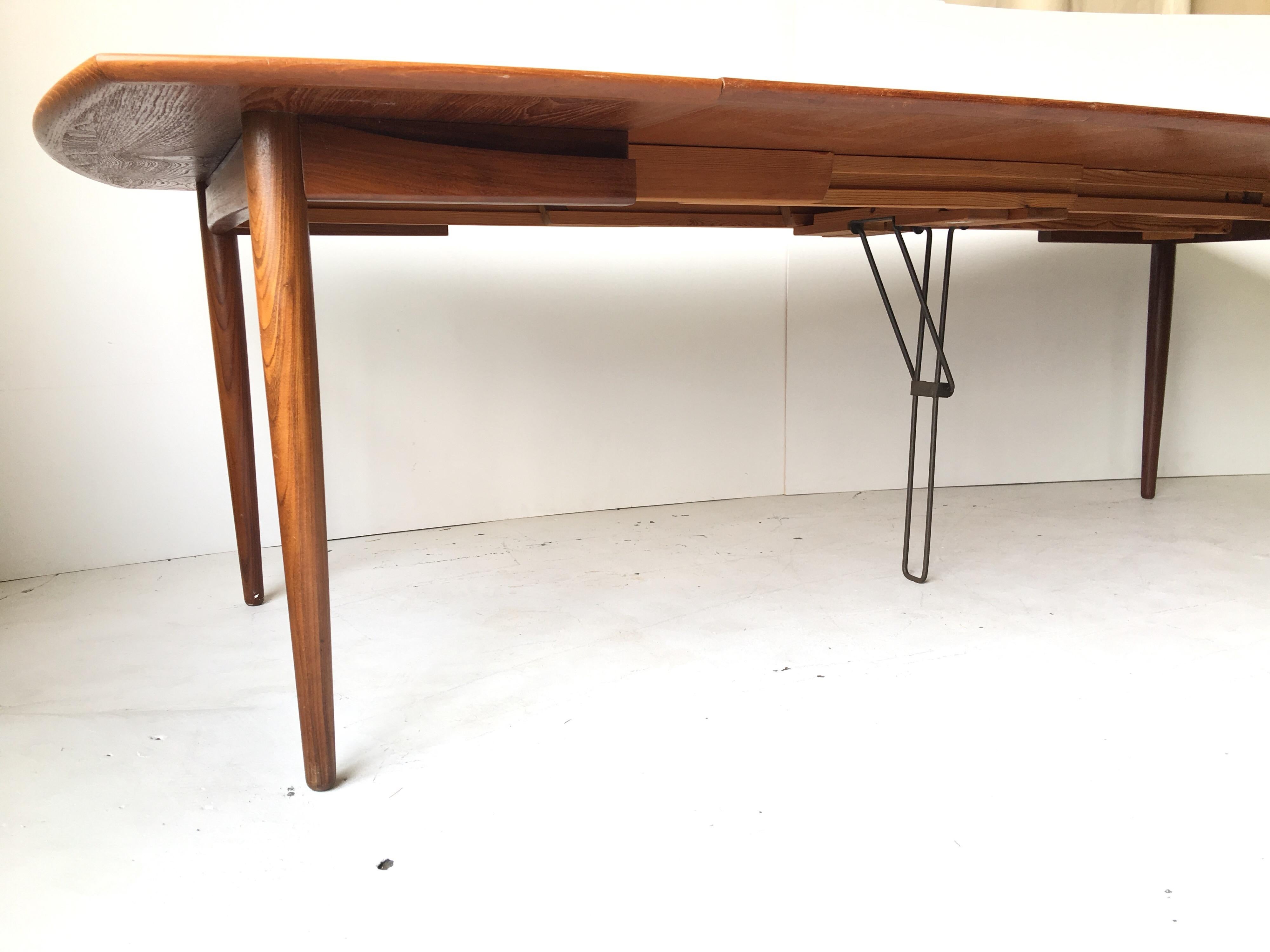 20th Century Harry Ostergaard Vintage Teak Danish Modern Dining Extension Table