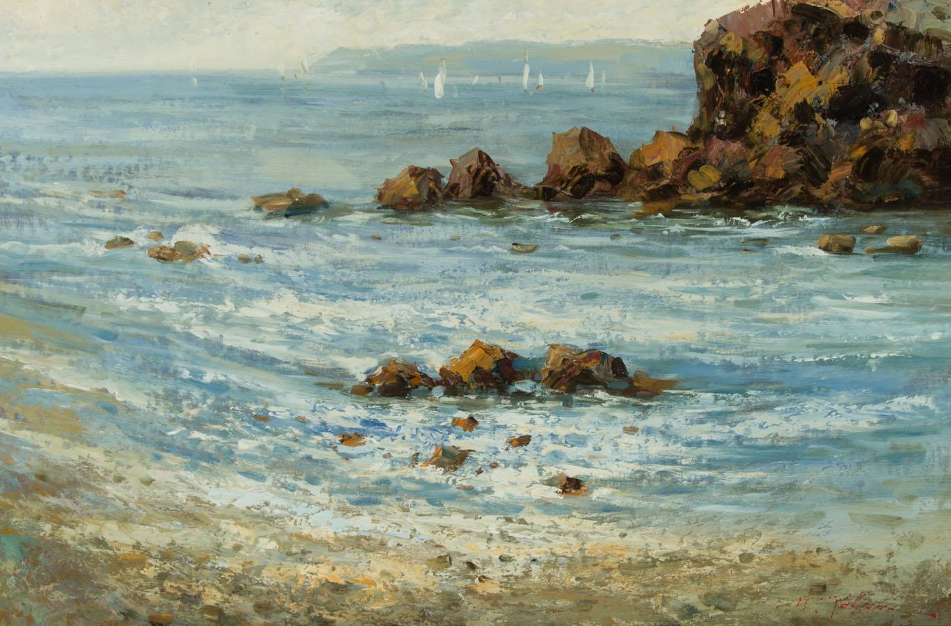 Harry Palson - Large Signed Mid 20th Century Oil, Cornish Seascape 1