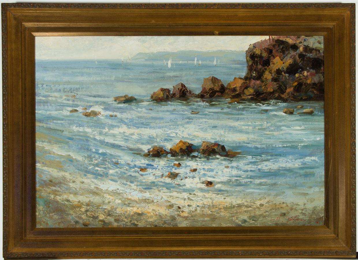 Harry Palson - Large Signed Original Mid 20th Century Oil. Signed to the lower left. Well presented in a decorative gilt frame. Signed. On canvas on stretchers. In fine condition. Inspection under UV light reveals no restoration.