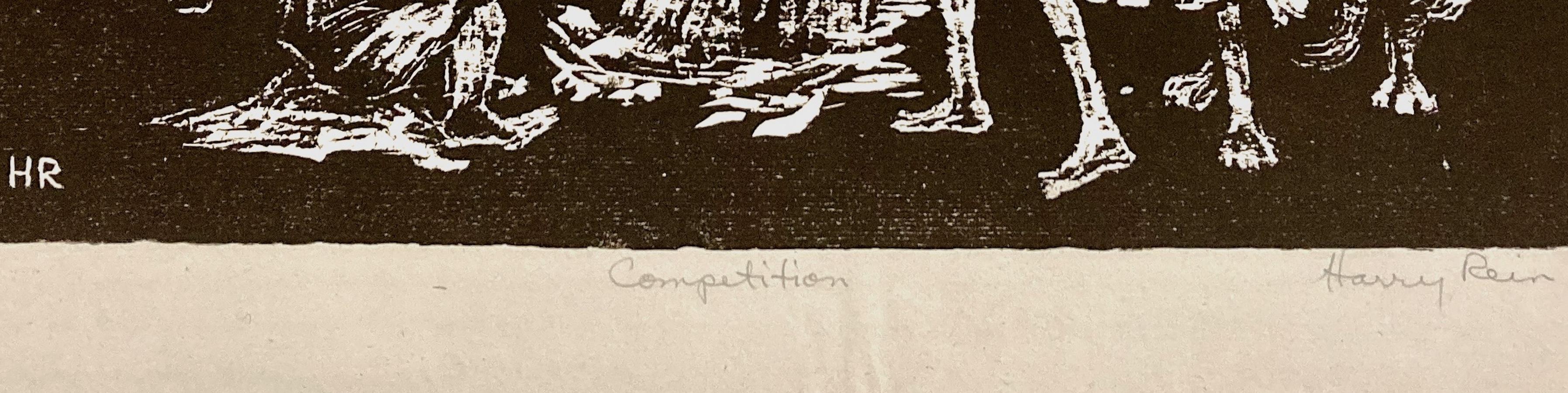 Harry R. Rein, Competition, 1936-39, WPA linocut For Sale 4