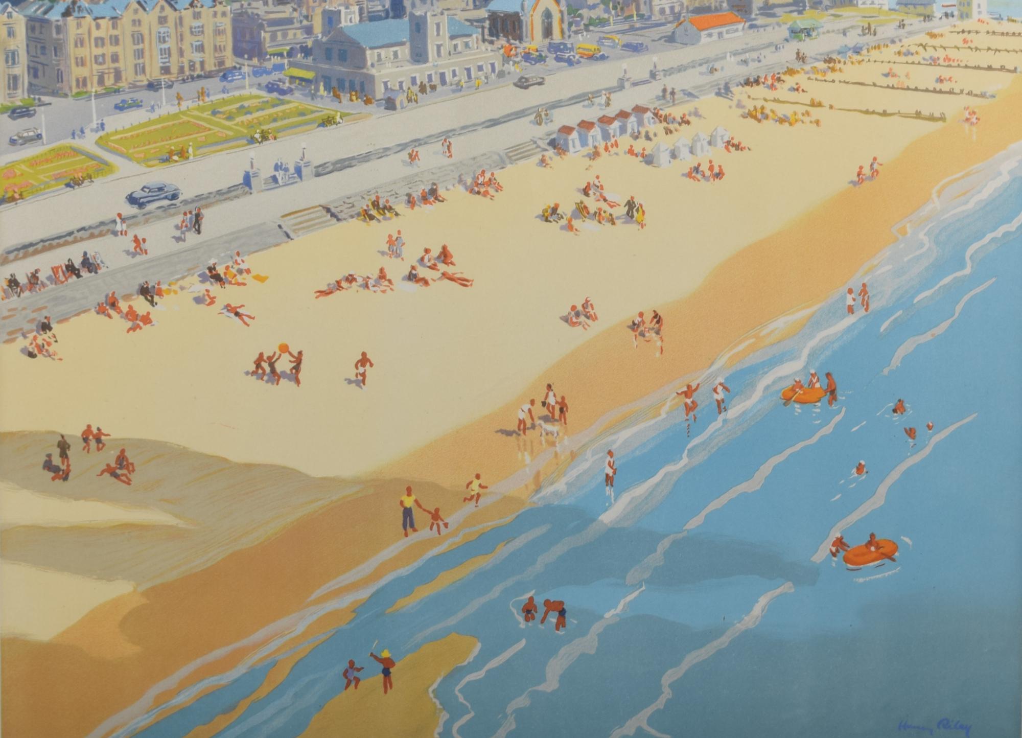 Barmouth, Wales British Railways poster by Harry Riley For Sale 4