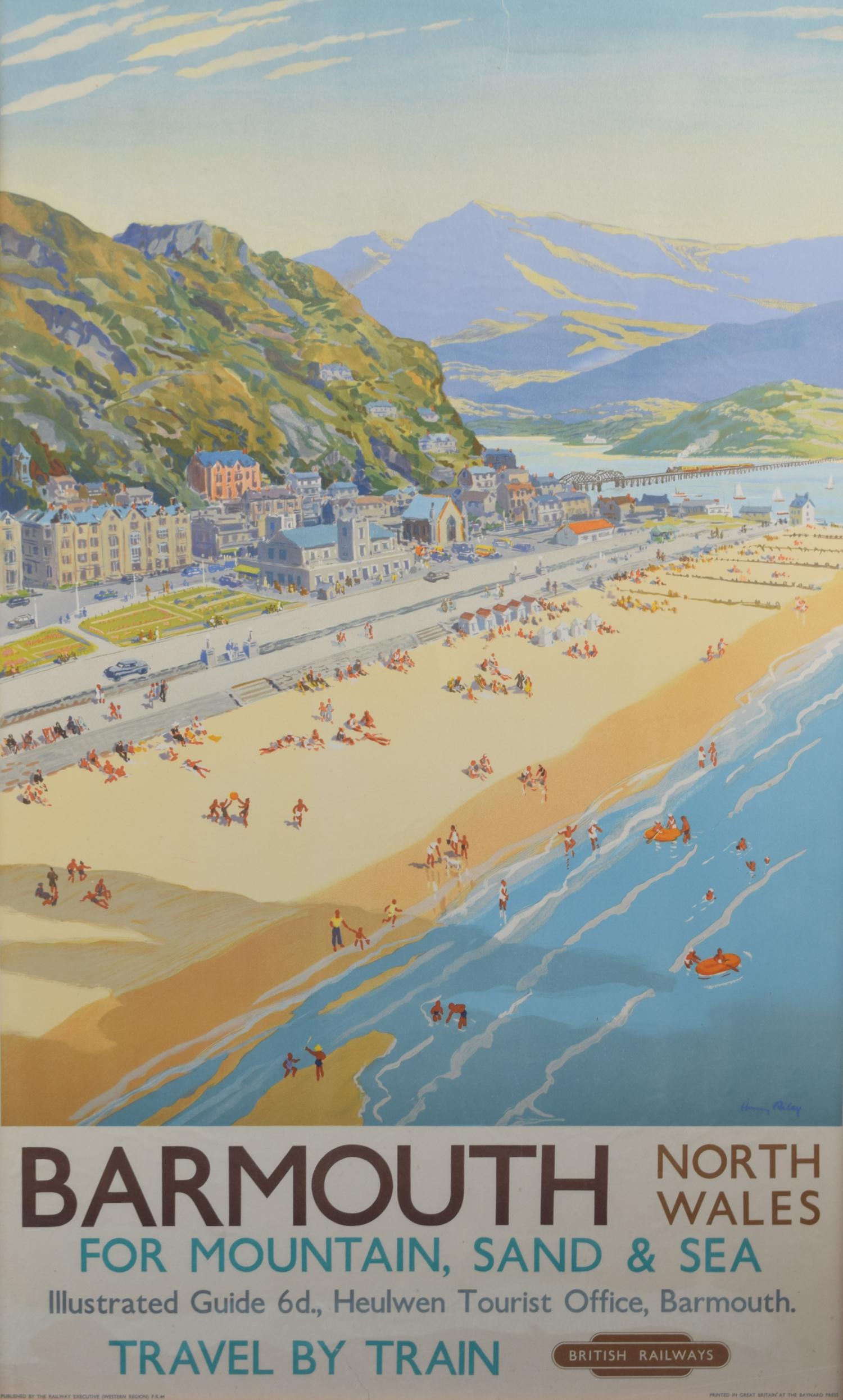 To see our other original vintage travel posters, scroll down to "More from this Seller" and below it click on "See all from this Seller" - or send us a message if you cannot find the poster you want.

Harry Arthur Riley (1895 - 1966)
Barmouth,