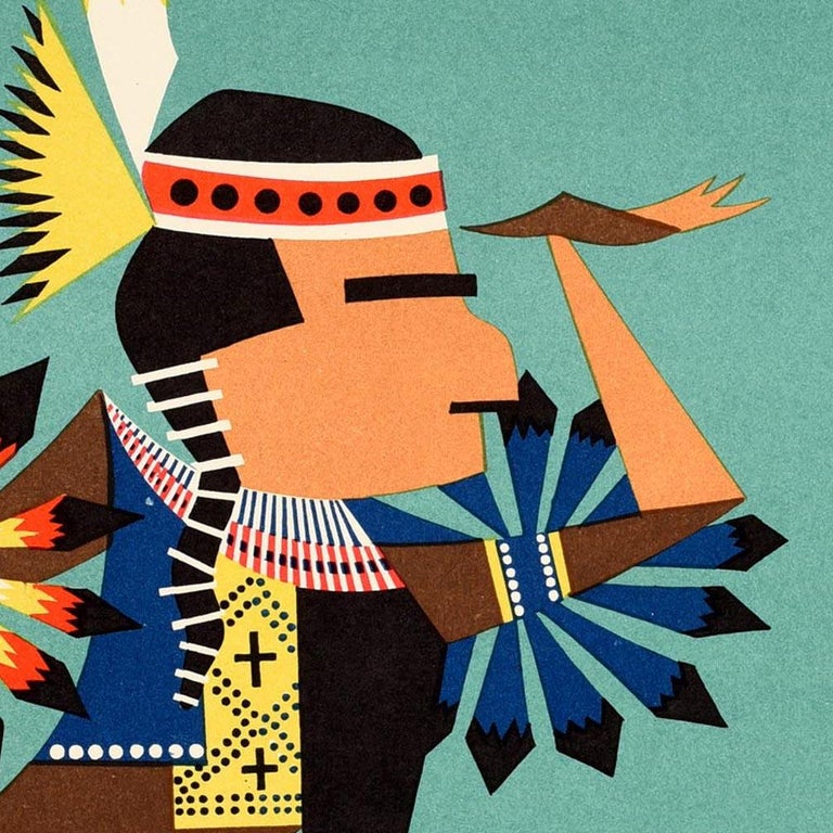 Harry Rogers Original Vintage Travel Poster America Qantas Native