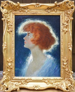 American Beauty - Belle Epoque Oil Painting Portrait of Glamorous Redhead