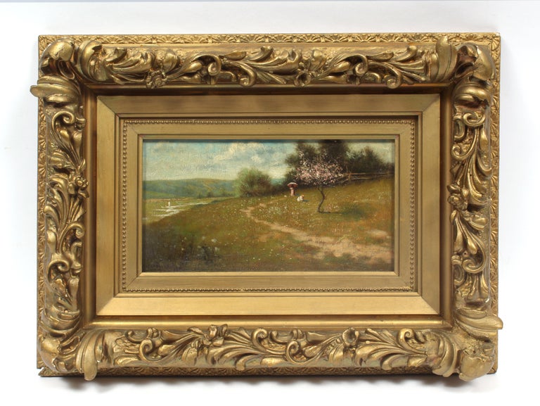Harry Roseland Harry Roseland Antique American Impressionist Oil Painting Framed Figures