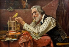 "Il suo ultimo amico, 1900 circa" di Harry Roseland Vecchio e uccello Scena di genere americano