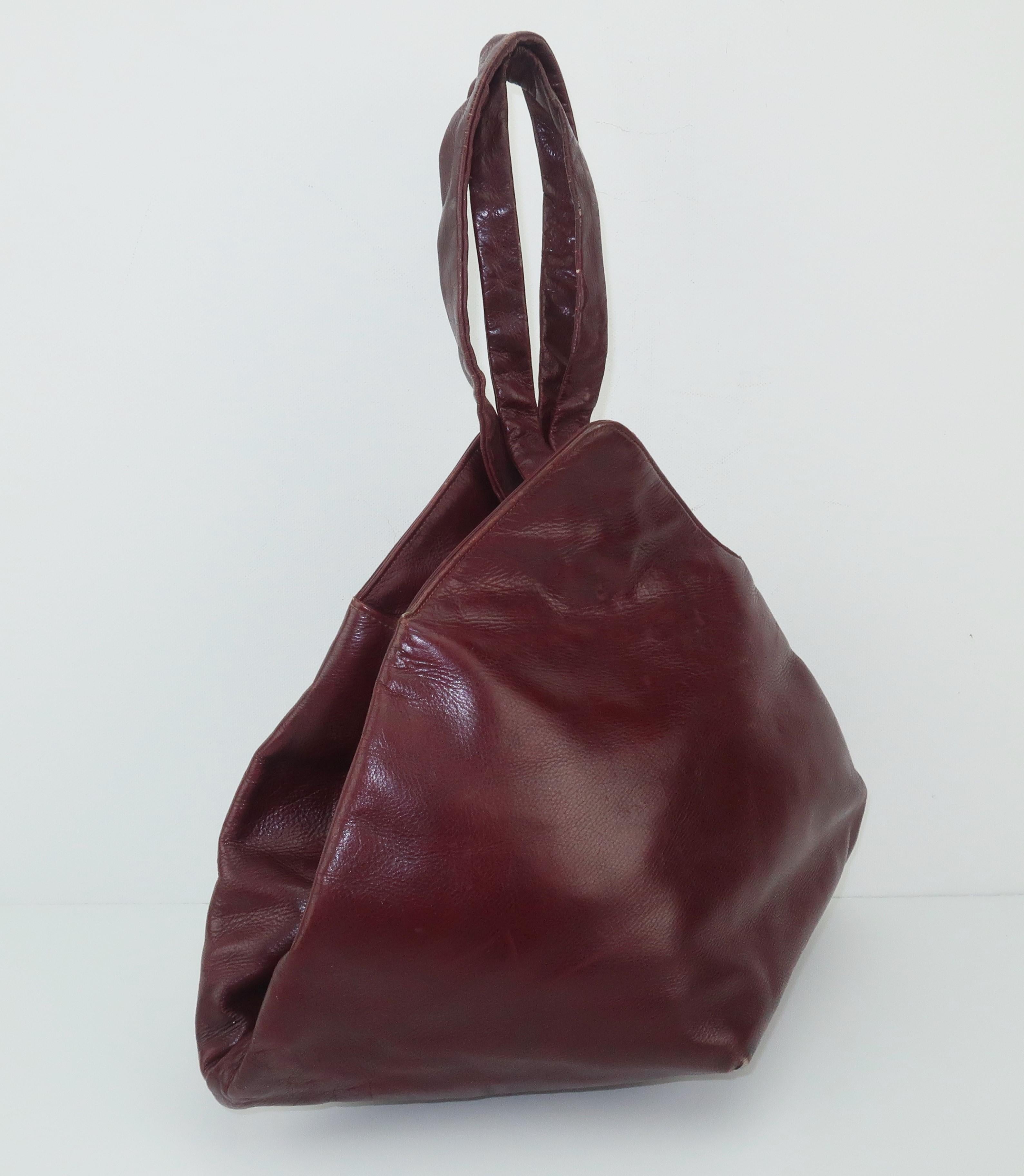 oxblood handbag