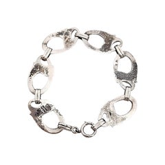 Harry S Bick HSB Sterling Silver Art Deco Link Bracelet #14460