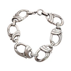 Harry S Bick HSB Bracelet à maillons Art déco en argent sterling n° 14460