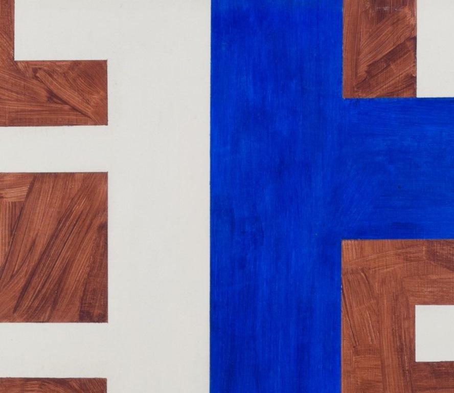 Modern Harry Sandberg, Swedish artist. Abstract composition. Oil on board. 1968. For Sale